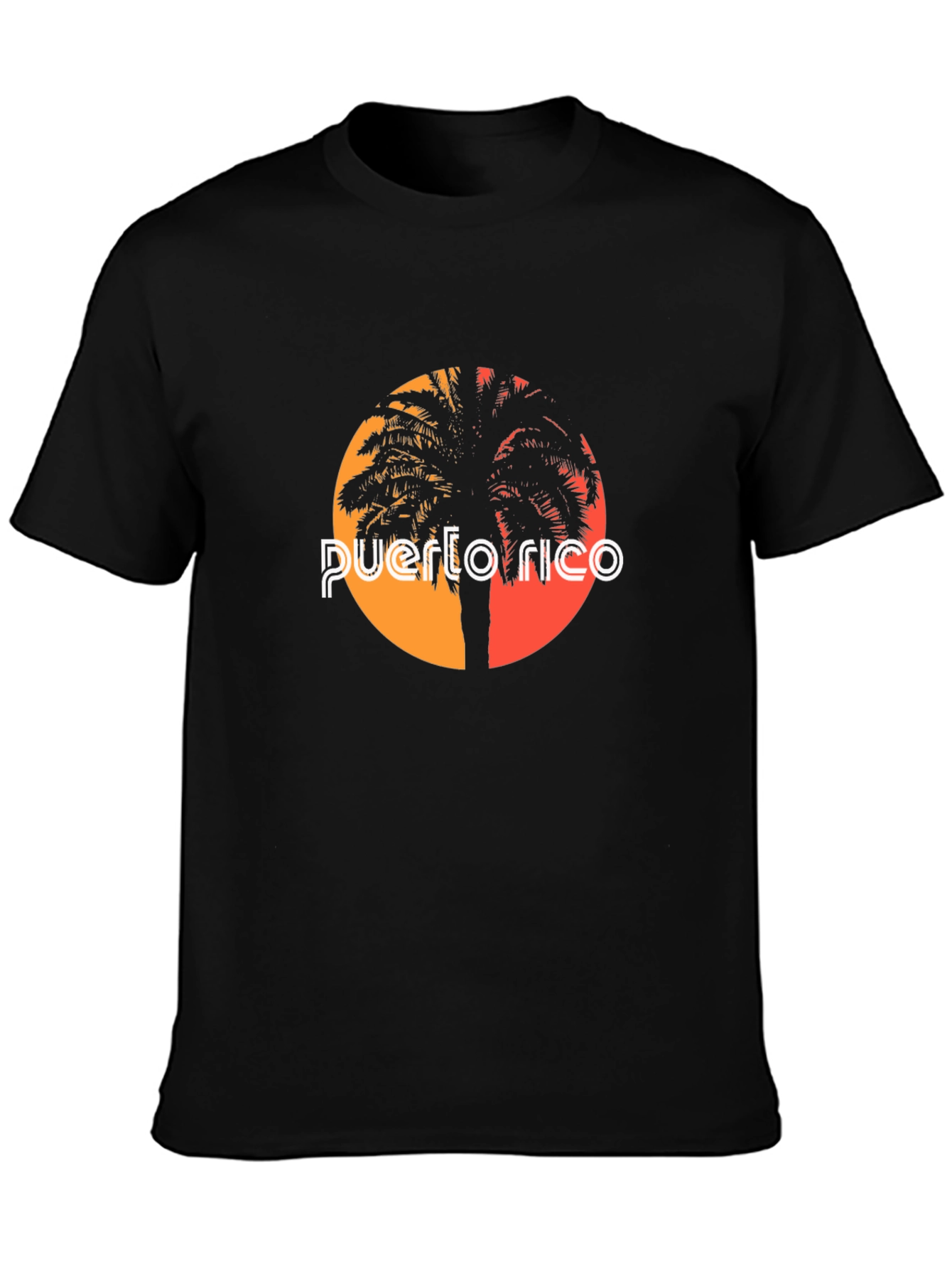 Puerto Rico Palm Tree Sunset Graphic T-Shirt