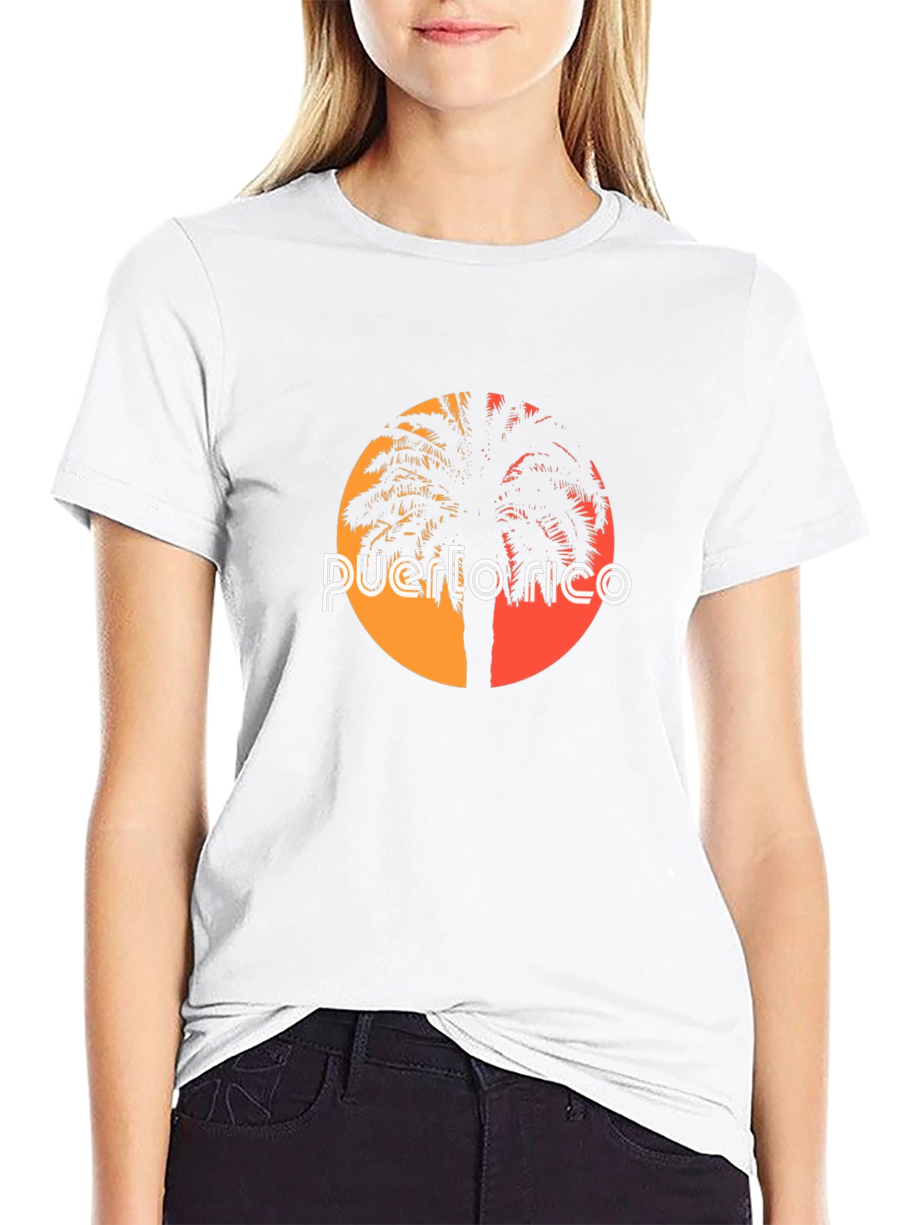 Puerto Rico Palm Tree Sunset Graphic T-Shirt