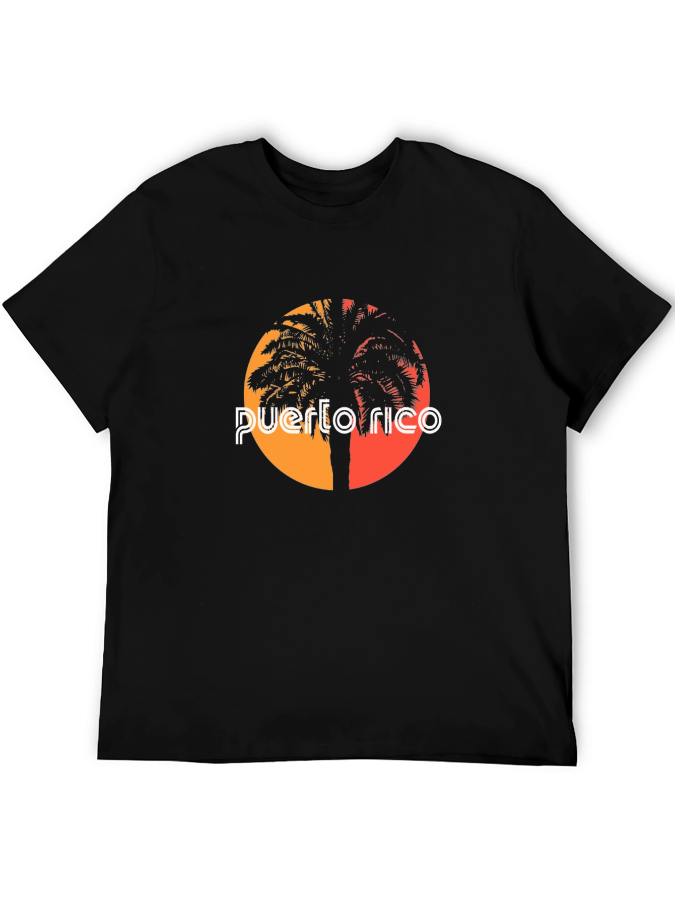 Puerto Rico Palm Tree Sunset Graphic T-Shirt