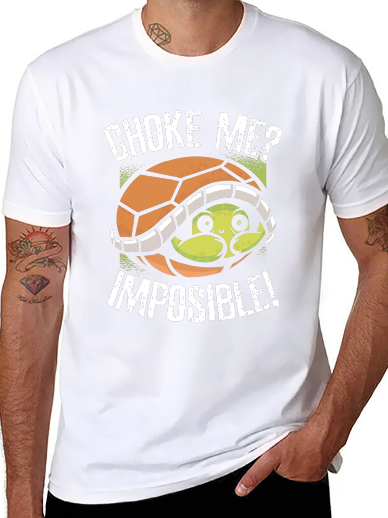 Choke Me? Imposible! Turtle Graphic T-Shirt