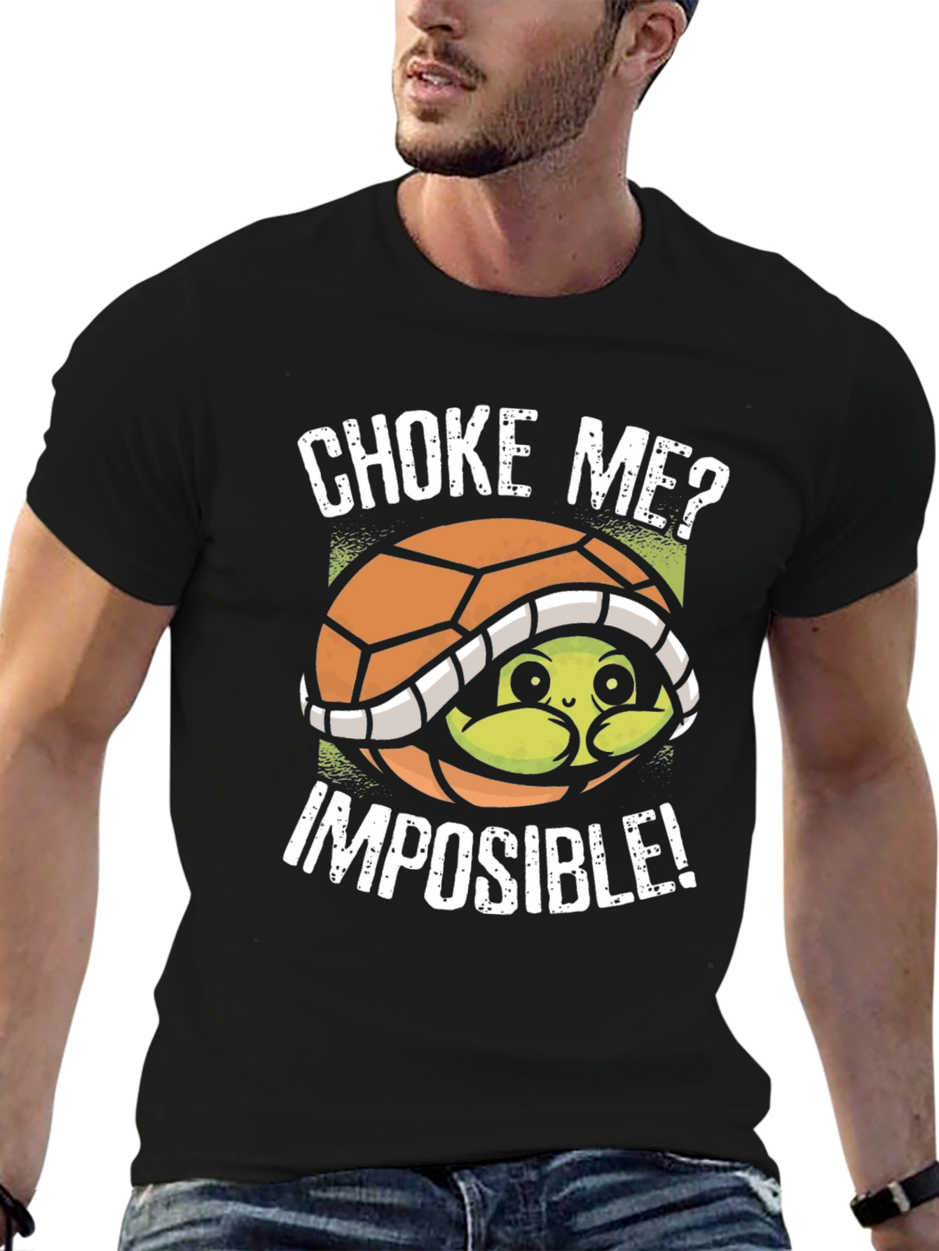Choke Me? Imposible! Turtle Graphic T-Shirt