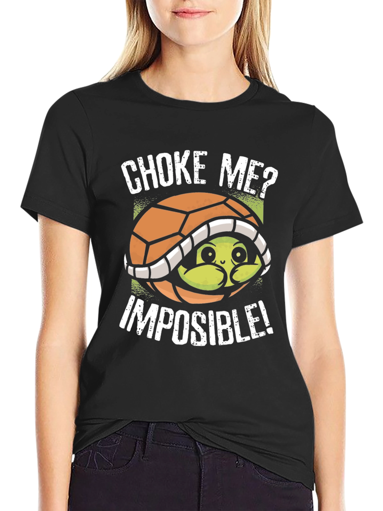 Choke Me? Imposible! Turtle Graphic T-Shirt