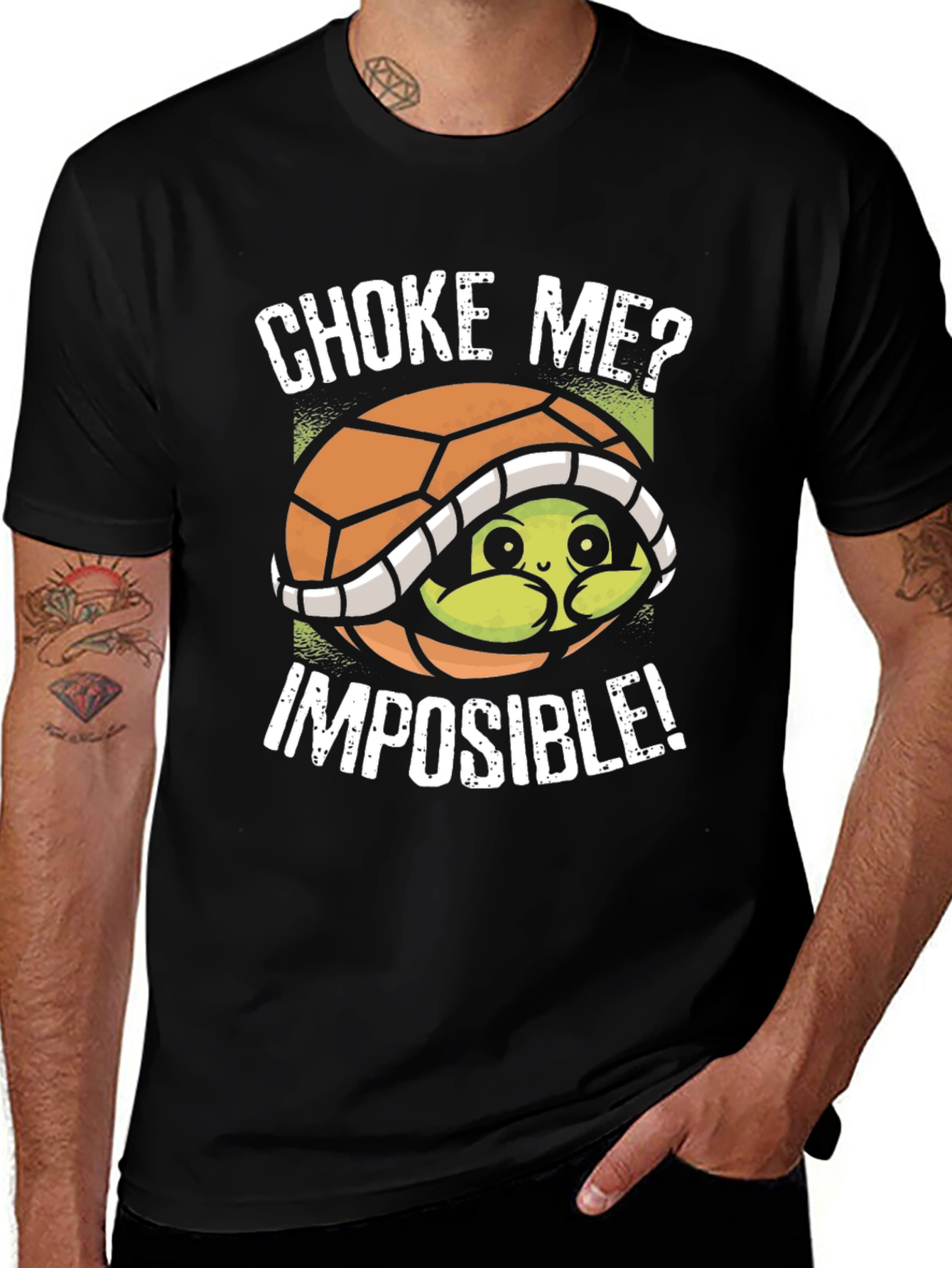 Choke Me? Imposible! Turtle Graphic T-Shirt
