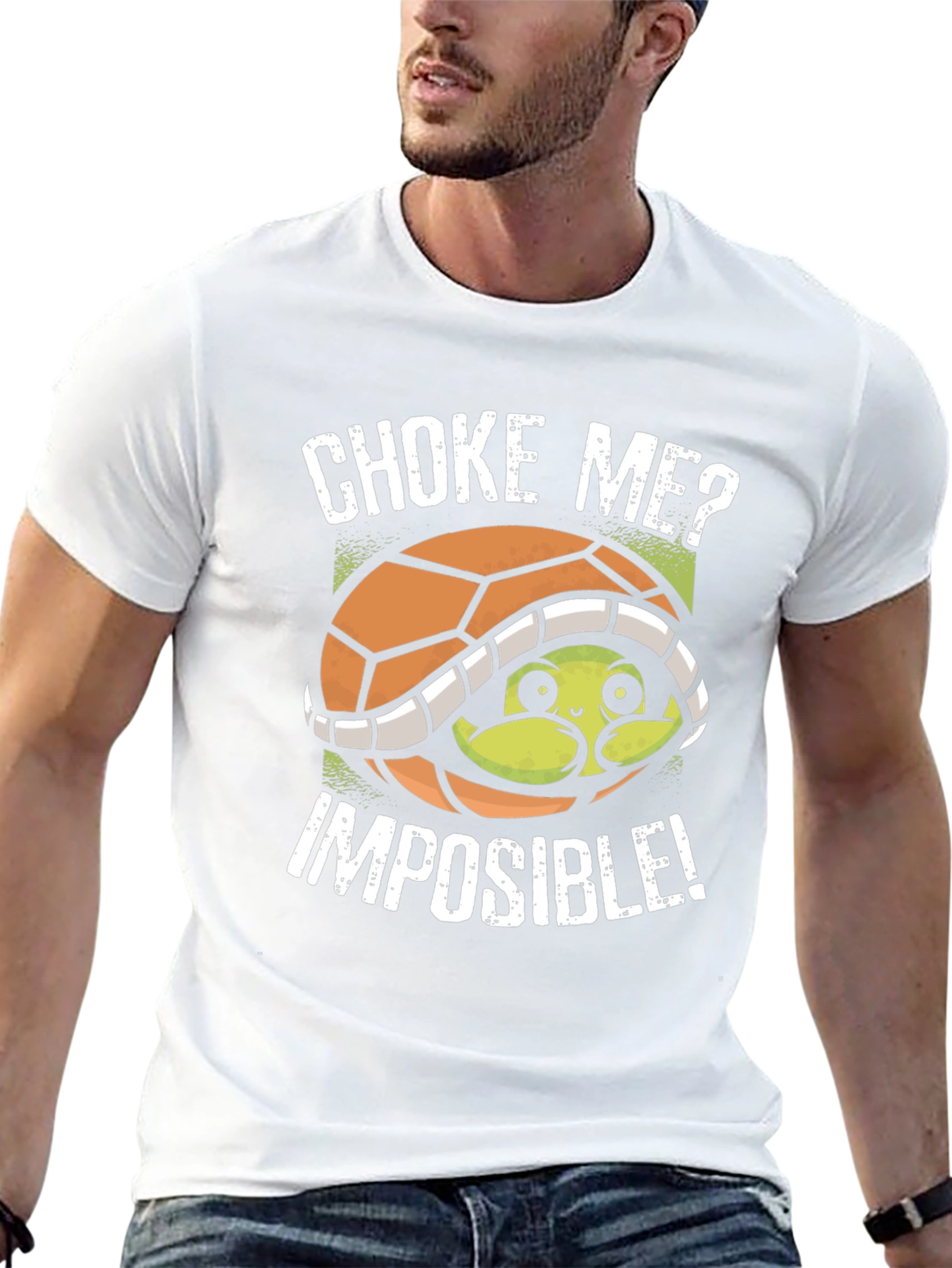 Choke Me? Imposible! Turtle Graphic T-Shirt