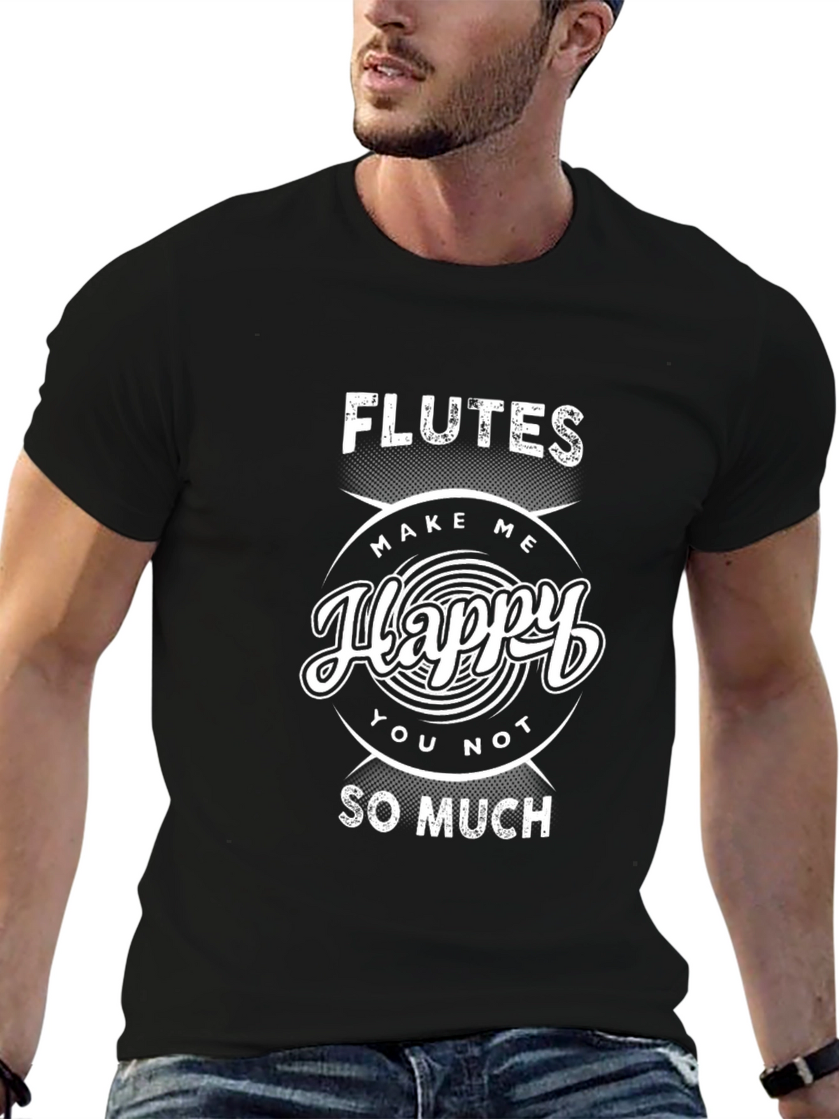 Flutes Make Me Happy T-Shirt - Funny Music Tee
