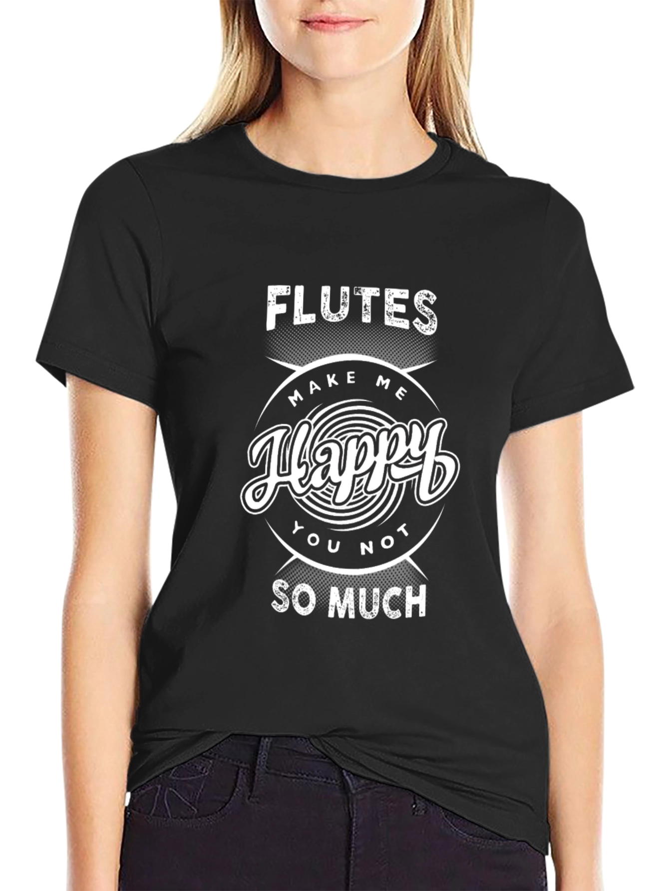 Flutes Make Me Happy T-Shirt - Funny Music Tee