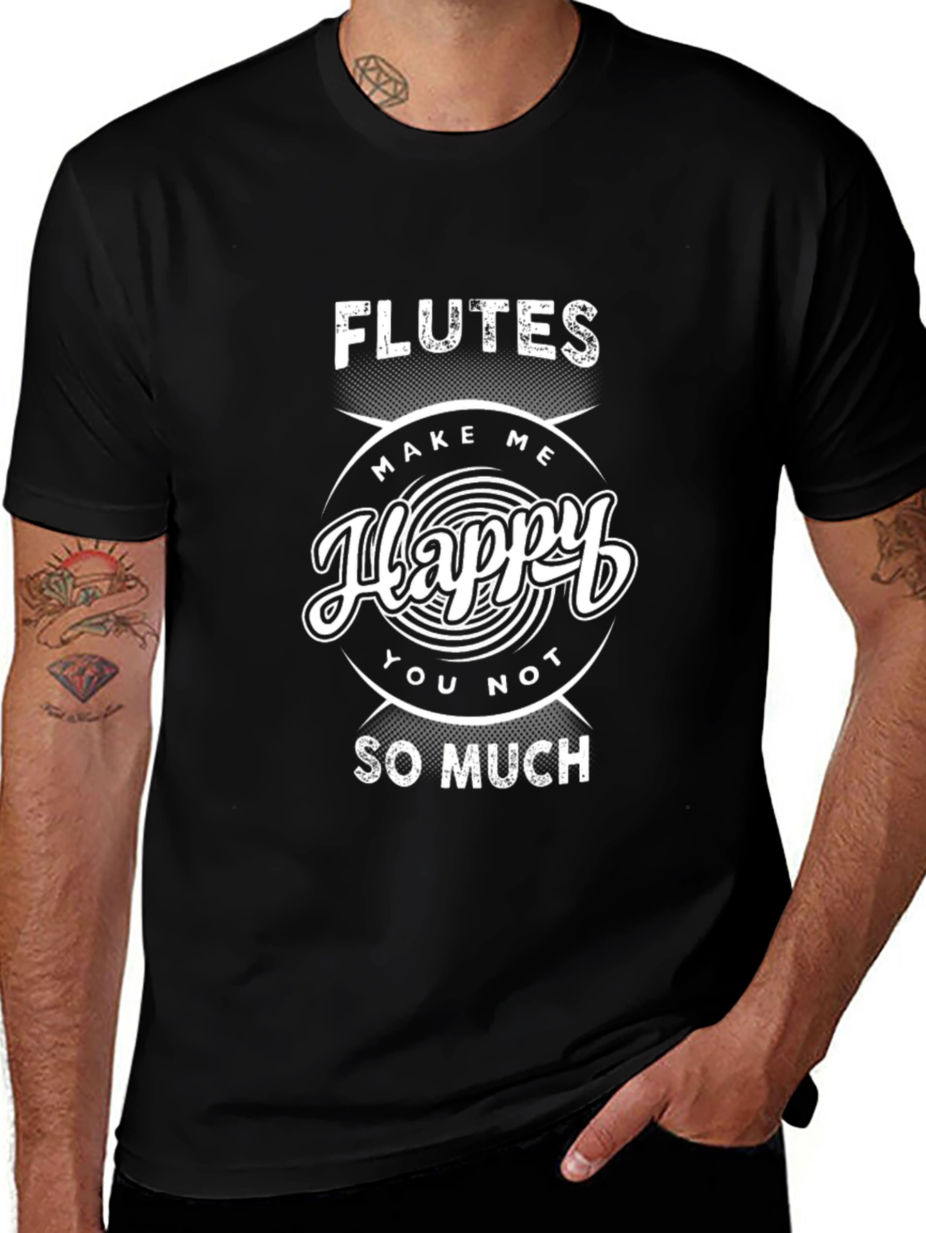 Flutes Make Me Happy T-Shirt - Funny Music Tee