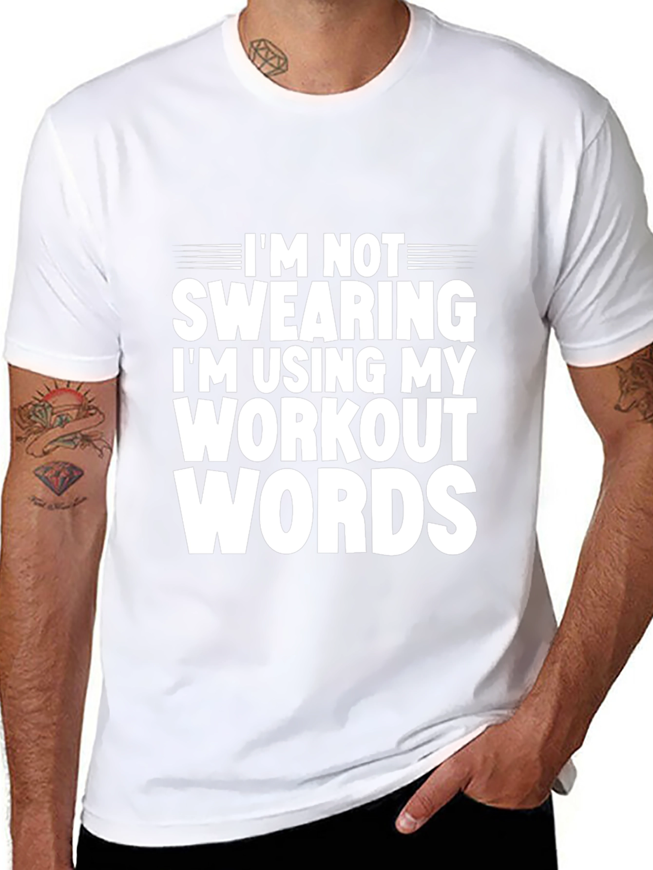 Workout Words Graphic Tee - Black