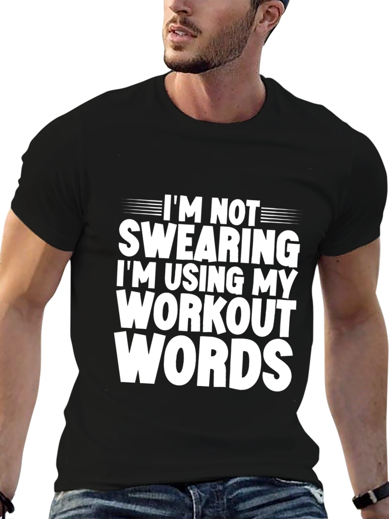 Workout Words Graphic Tee - Black