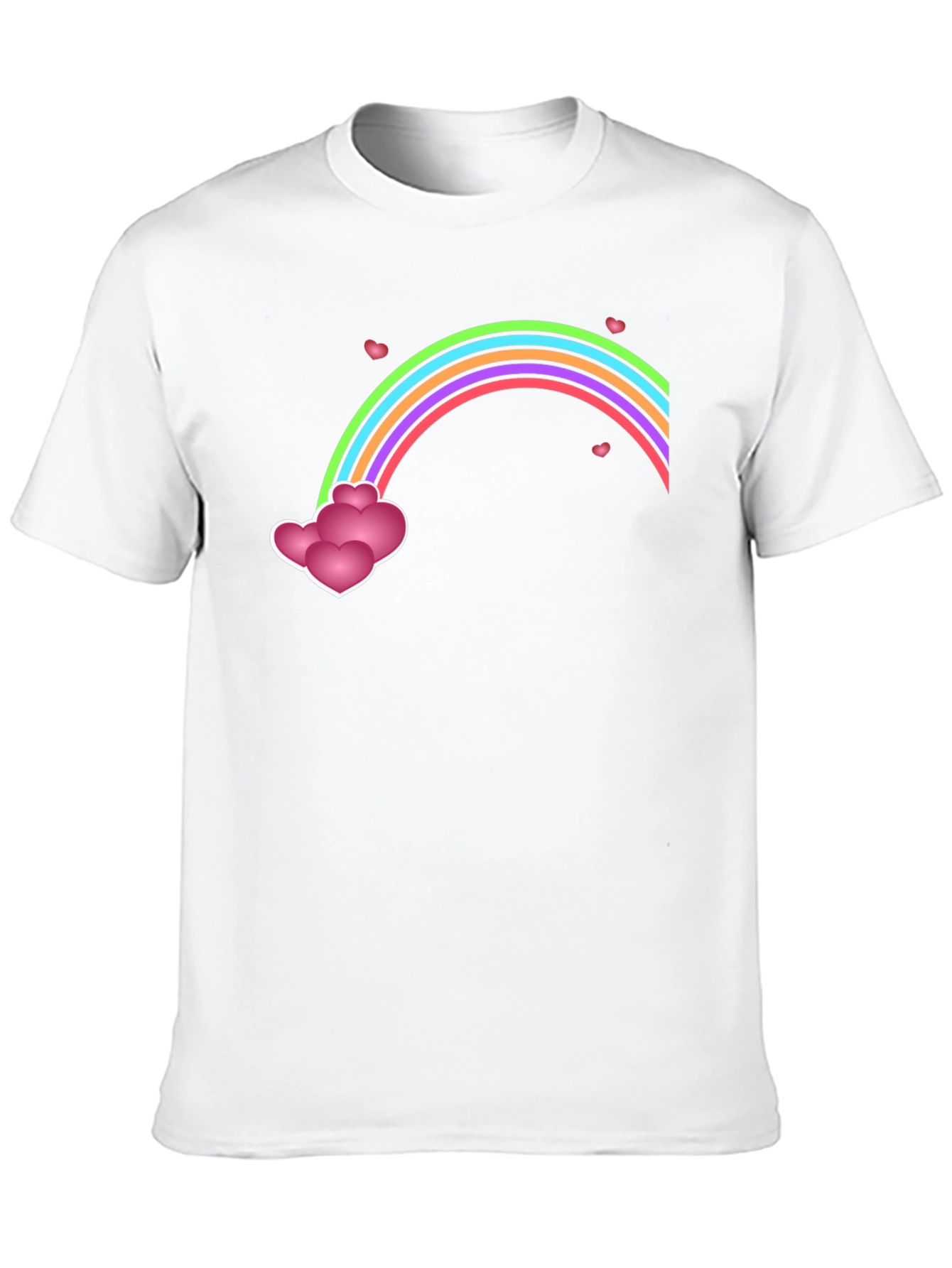 Rainbow Hearts Graphic Tee - Mens Black T-Shirt