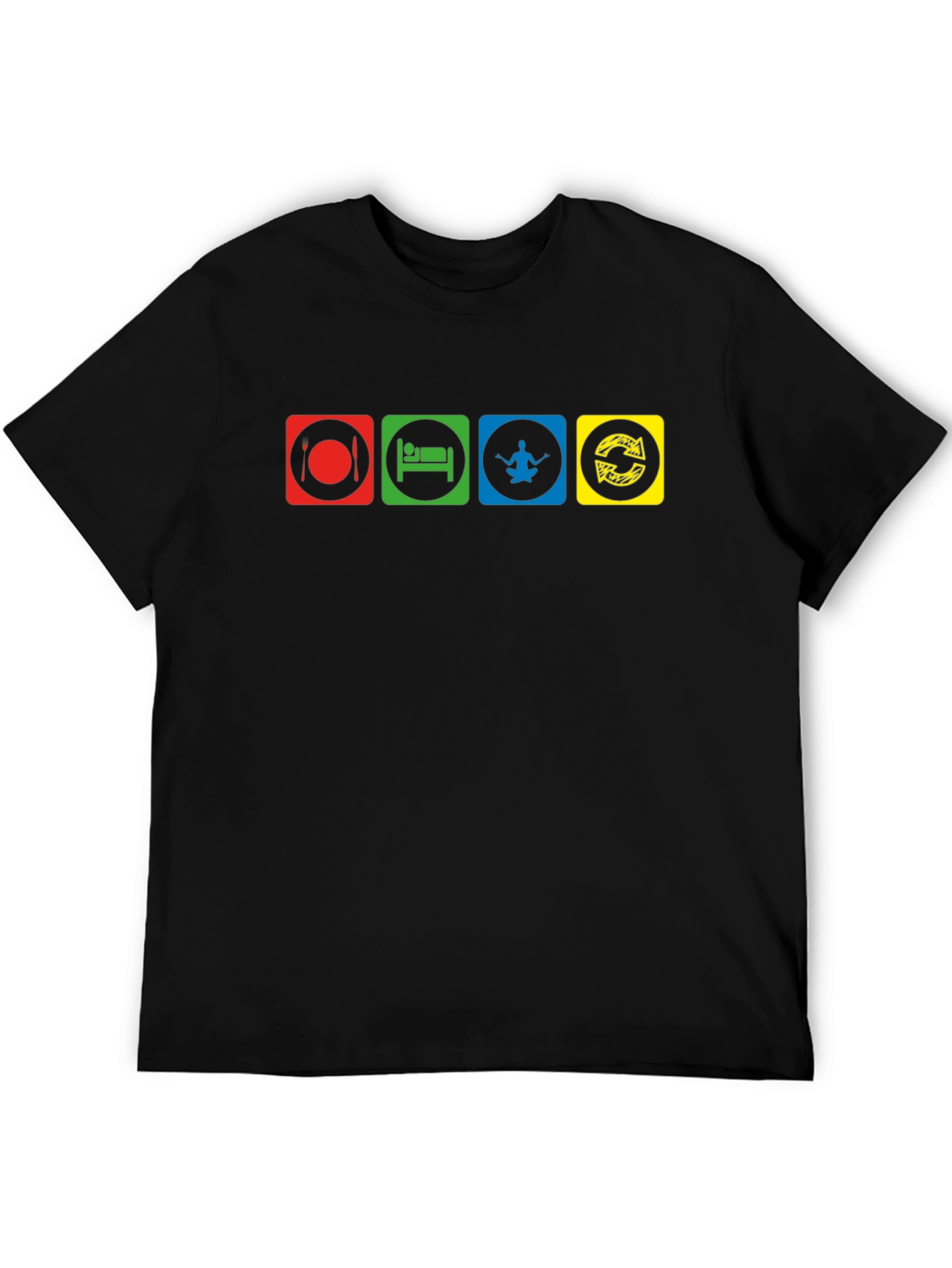 Eat Sleep Yoga Repeat Black T-Shirt