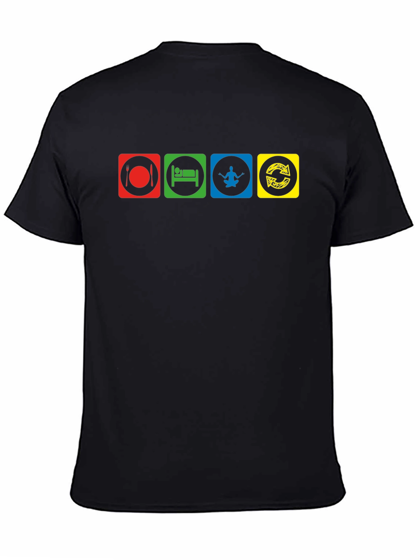 Eat Sleep Yoga Repeat Black T-Shirt