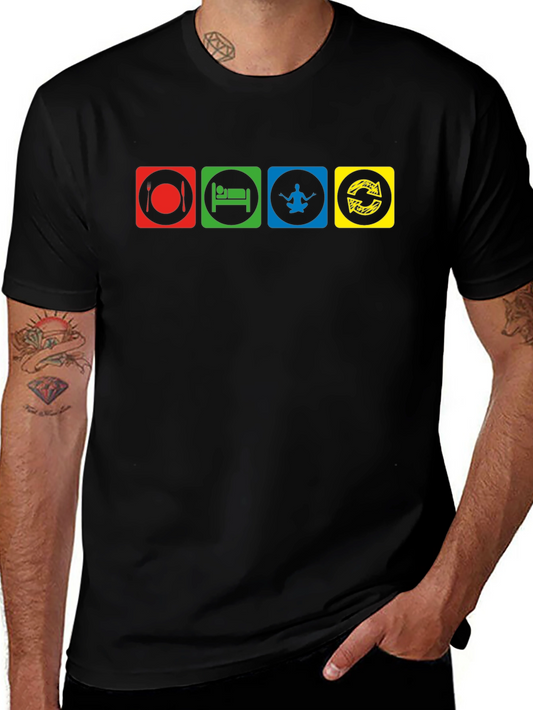 Eat Sleep Yoga Repeat Black T-Shirt