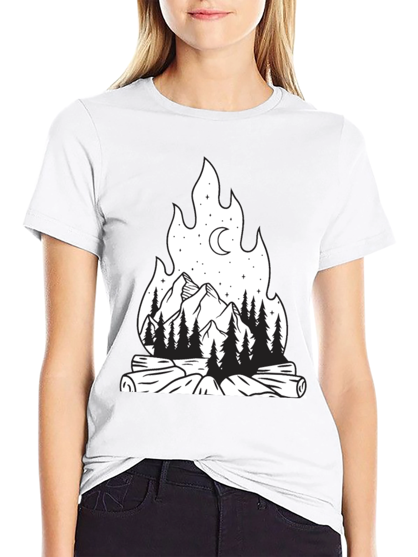 Campfire Graphic Tee - Outdoor Adventure Shirt