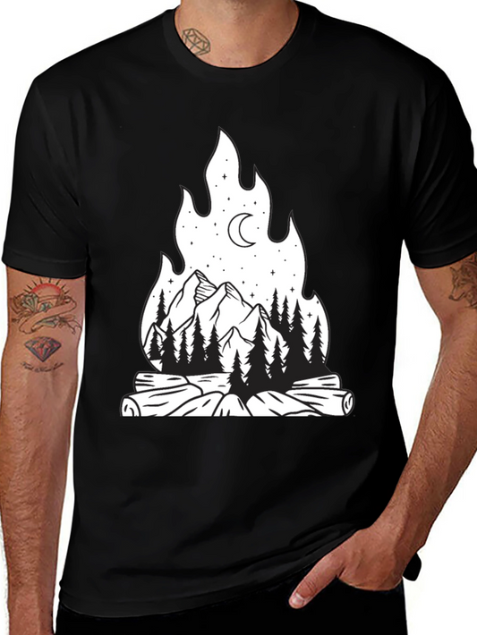 Campfire Graphic Tee - Outdoor Adventure Shirt