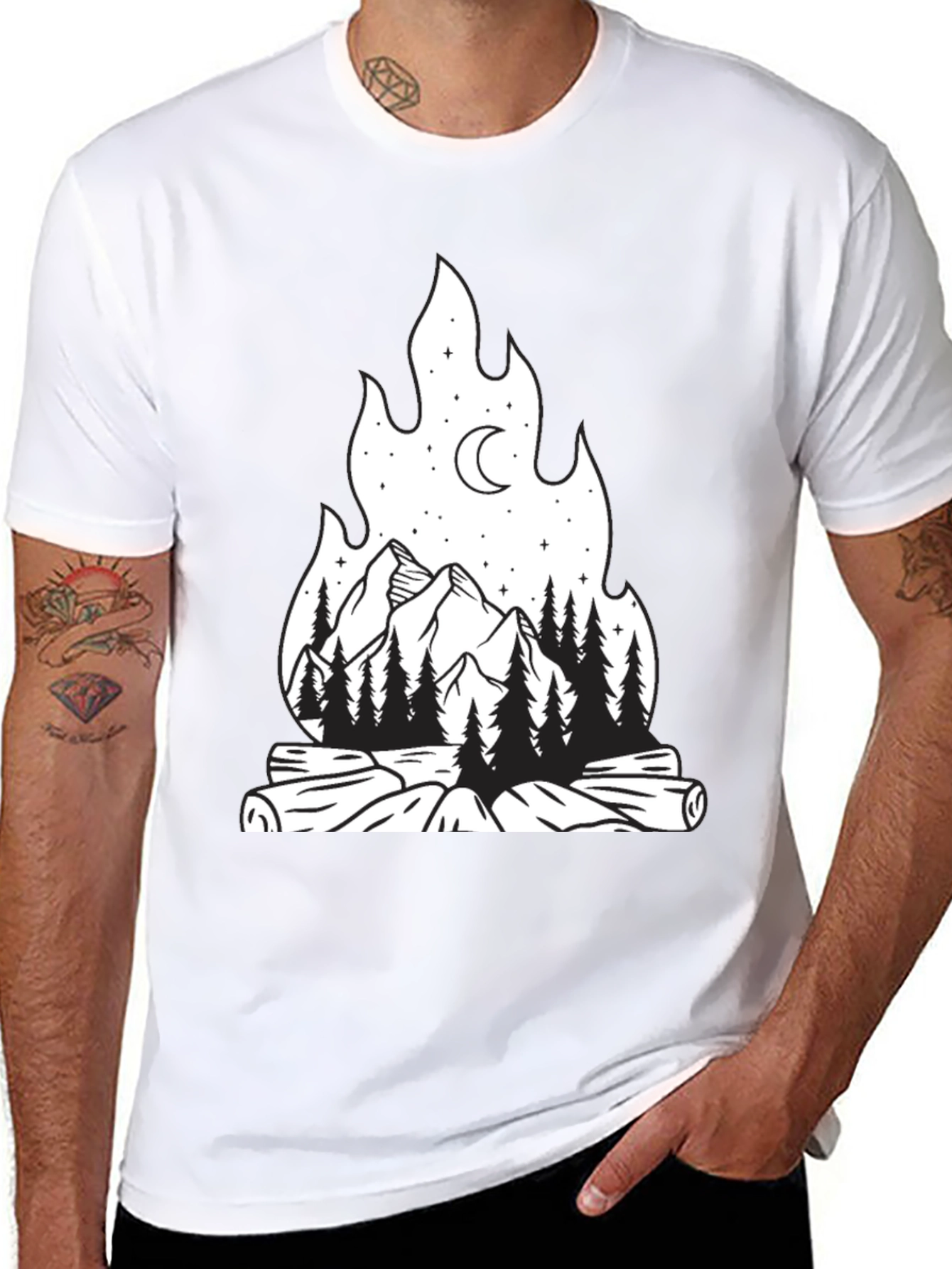 Campfire Graphic Tee - Outdoor Adventure Shirt