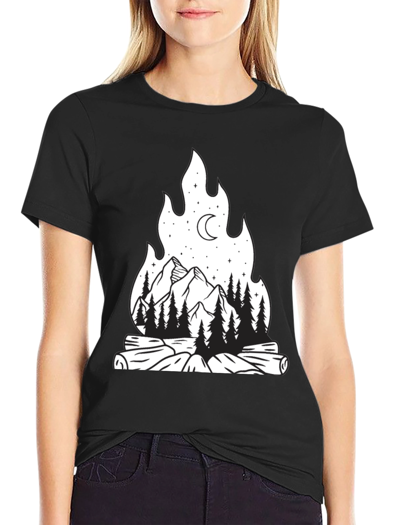 Campfire Graphic Tee - Outdoor Adventure Shirt