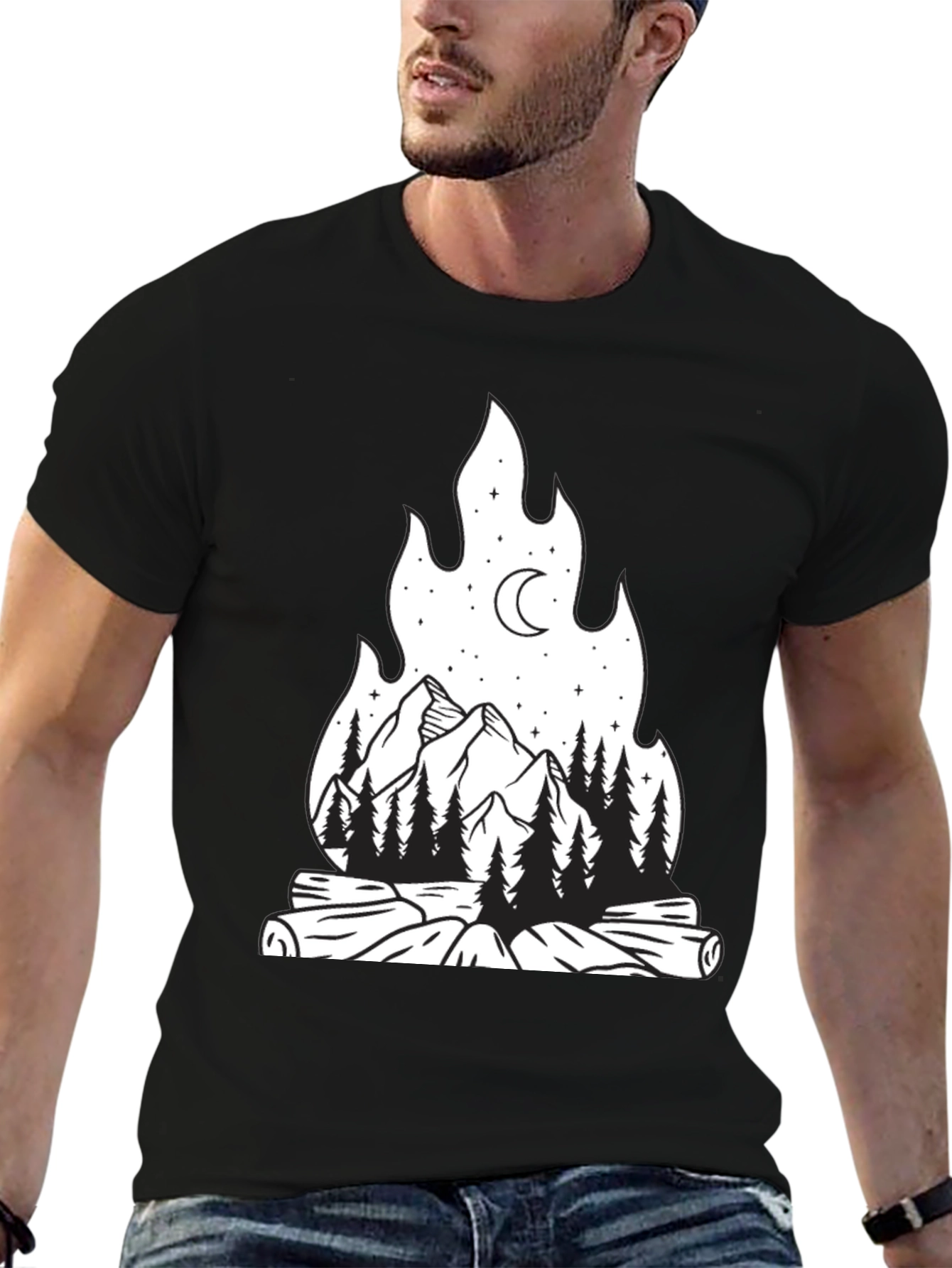 Campfire Graphic Tee - Outdoor Adventure Shirt