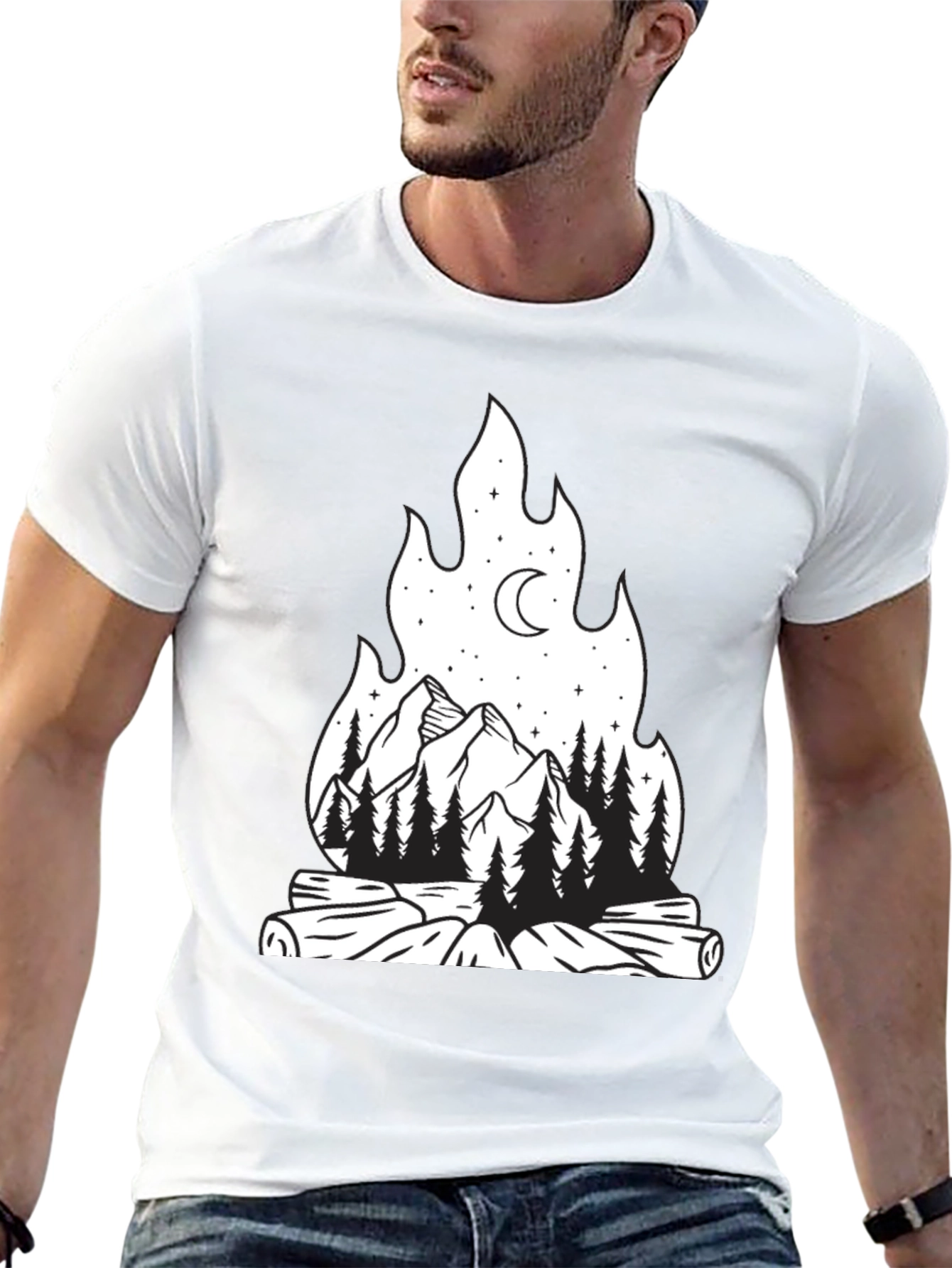 Campfire Graphic Tee - Outdoor Adventure Shirt