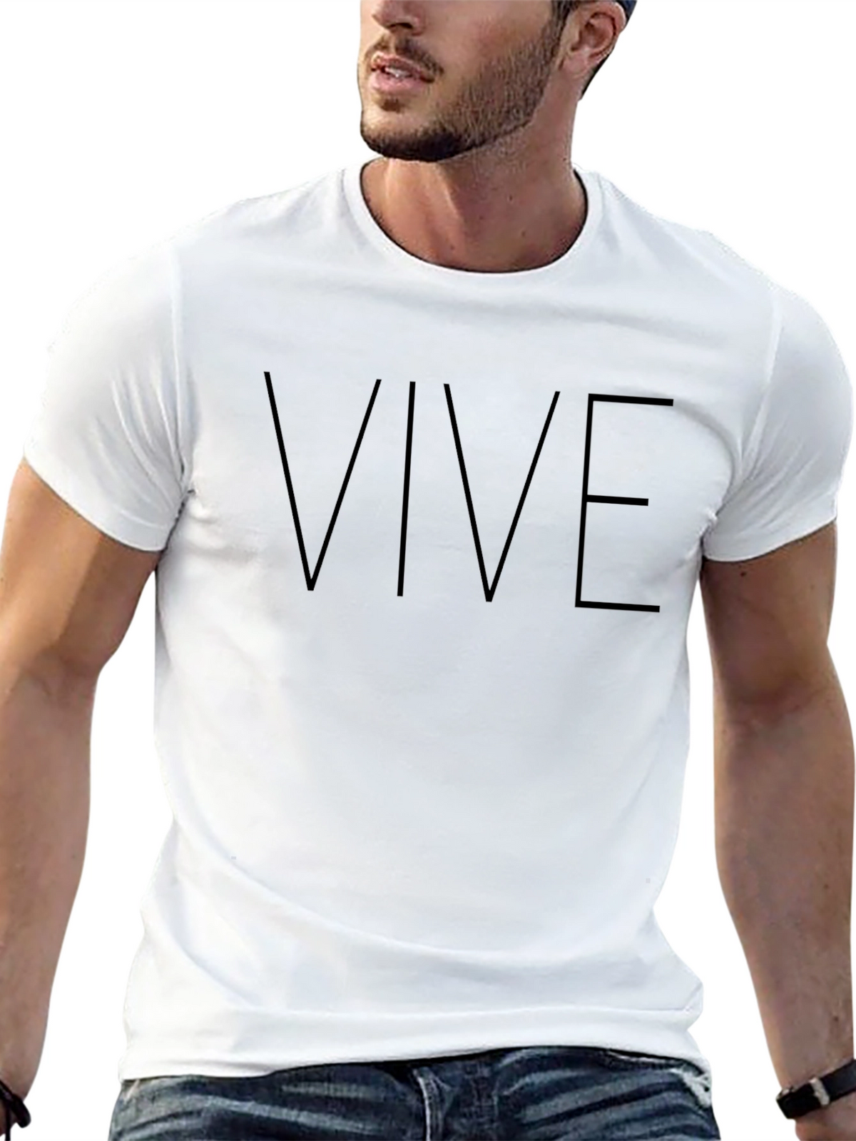 VIVE Graphic T-Shirt - Stylish Black Tee