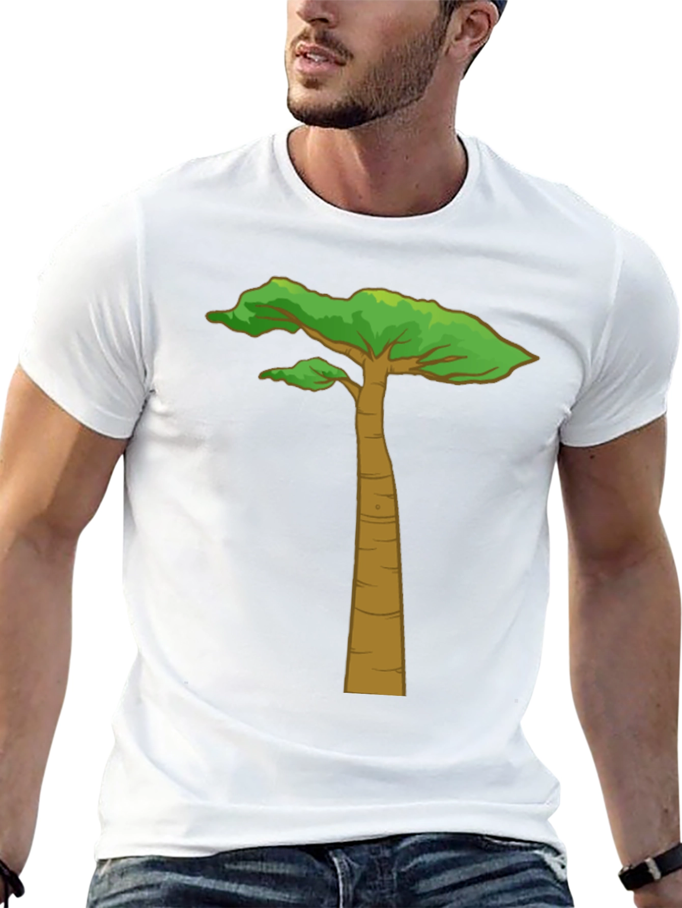 Arid Tree Graphic Tee - Black Cotton T-Shirt