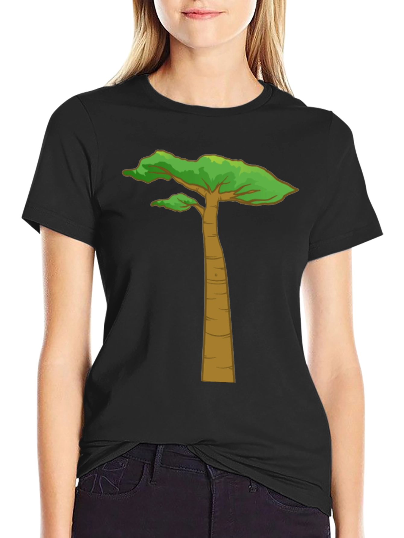 Arid Tree Graphic Tee - Black Cotton T-Shirt