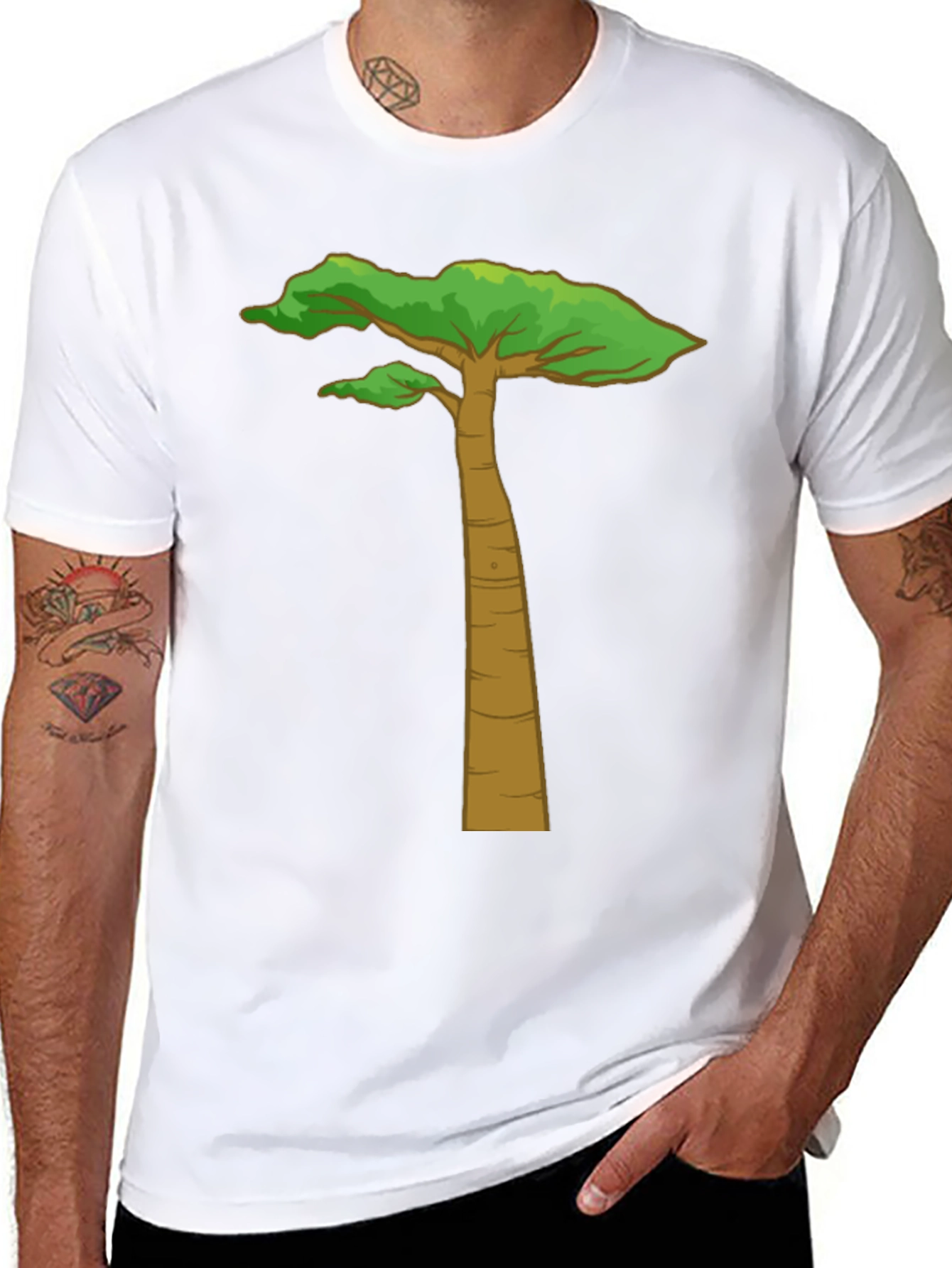 Arid Tree Graphic Tee - Black Cotton T-Shirt