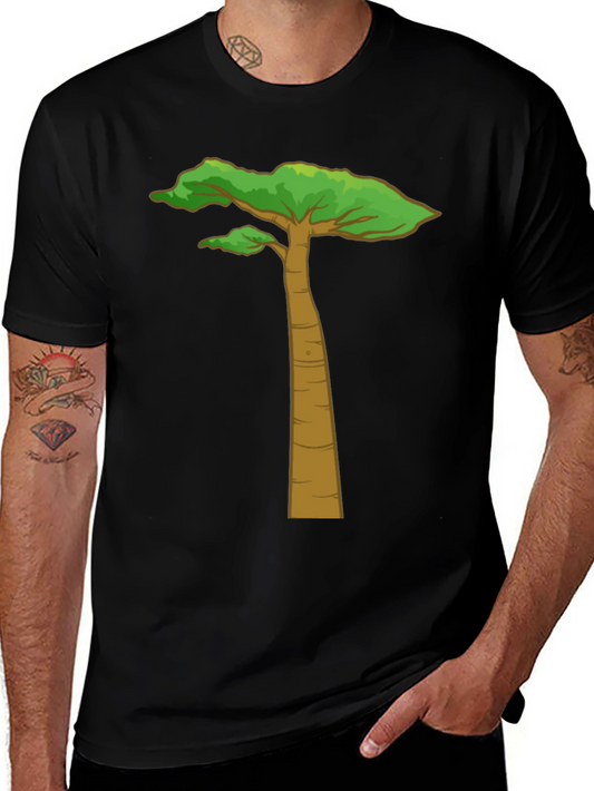 Arid Tree Graphic Tee - Black Cotton T-Shirt