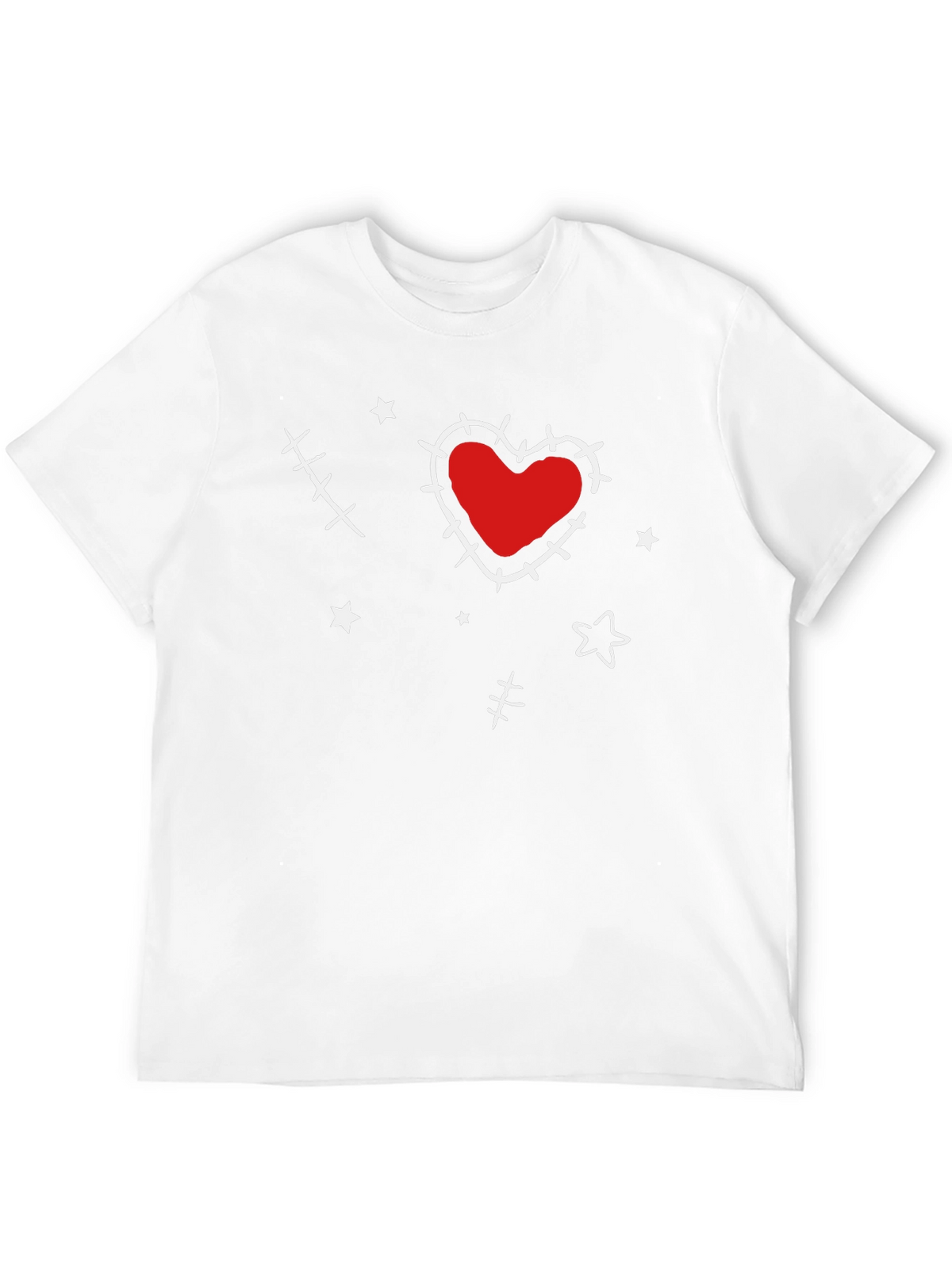 Heart Stitch Graphic Tee - Black