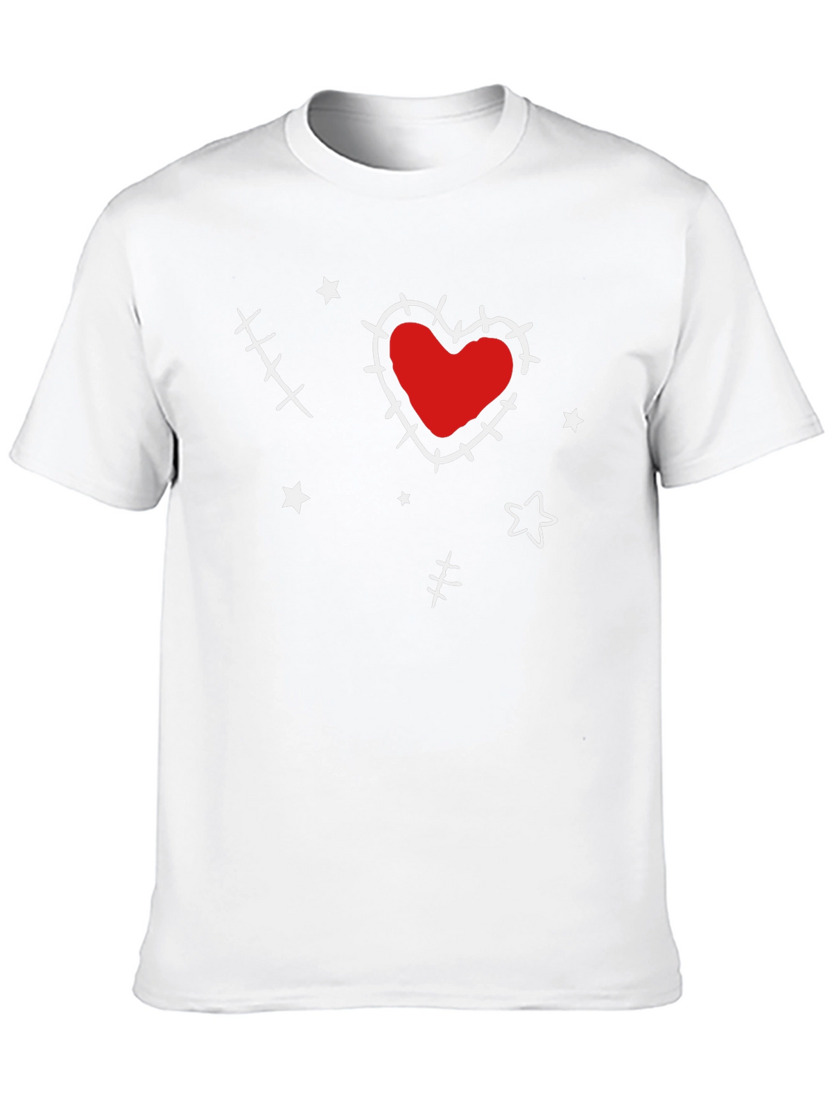 Heart Stitch Graphic Tee - Black