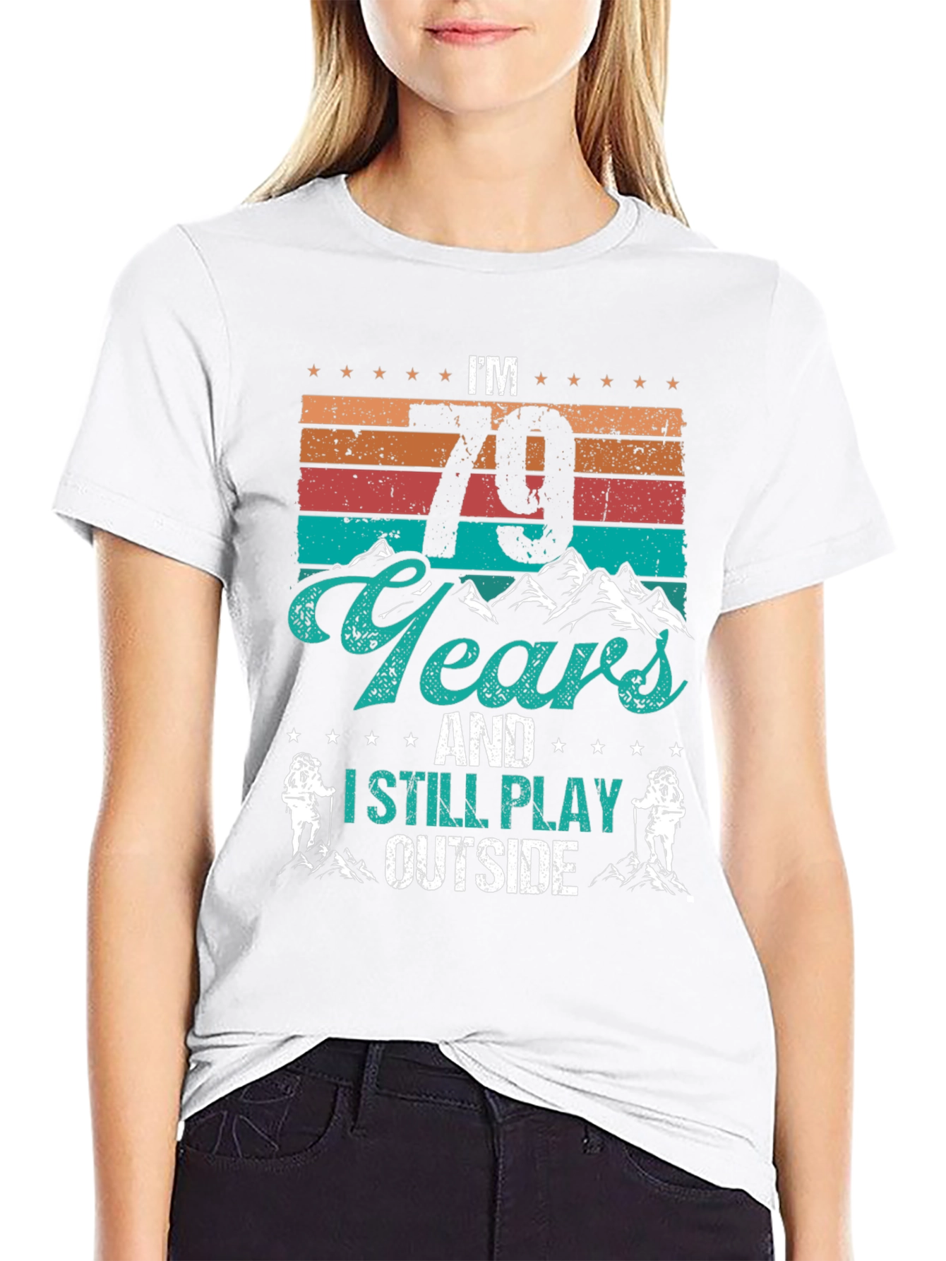 79 Years and Still Play Outside Black Tee