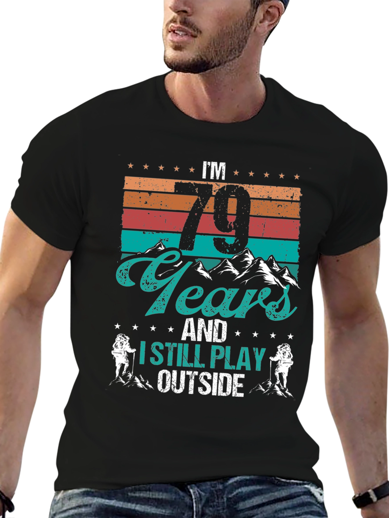 79 Years and Still Play Outside Black Tee