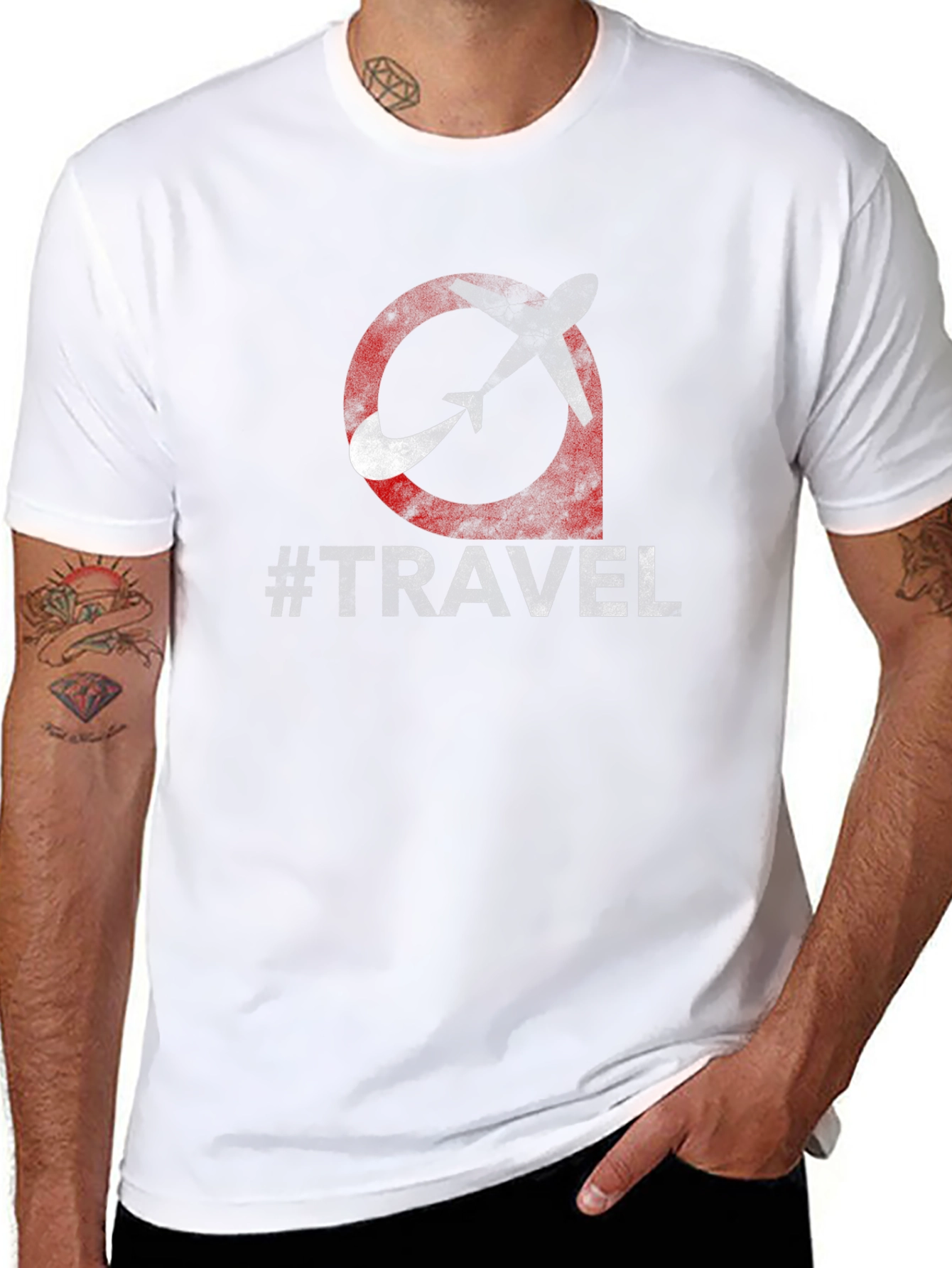 Travel T-Shirt - Airplane Logo Black Tee