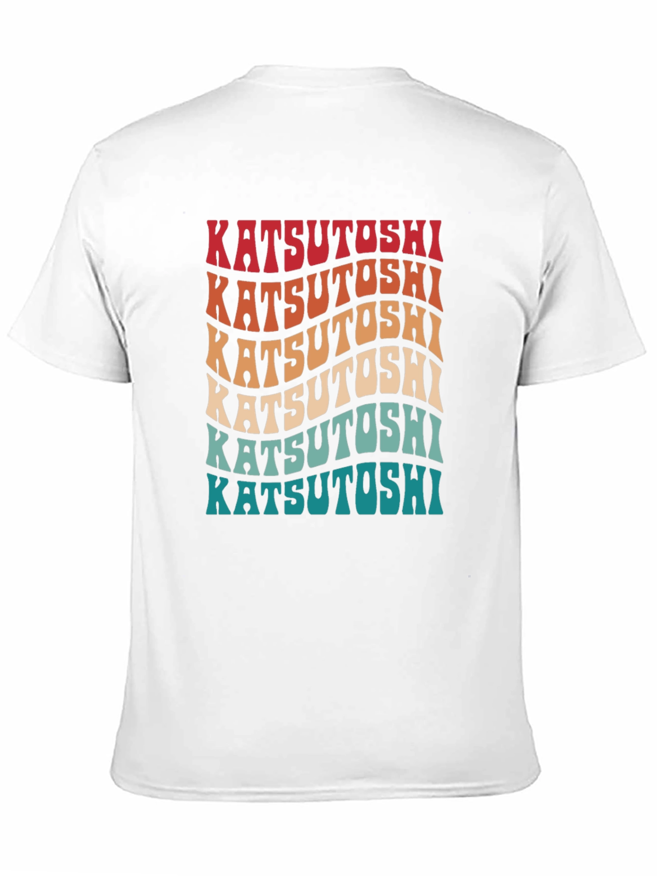 Katsutoshi Retro Wavy Text Graphic T-Shirt