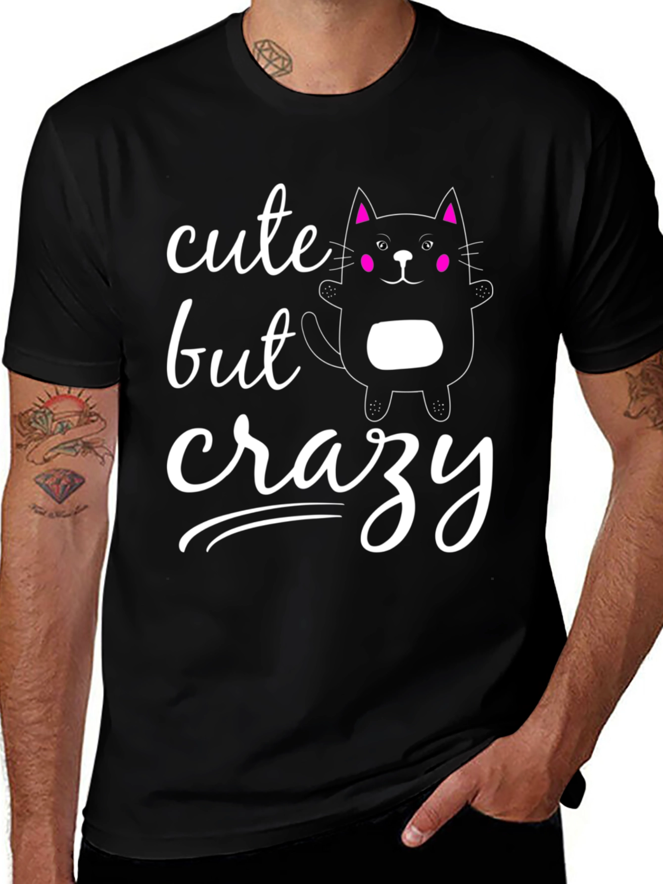 Cute But Crazy Cat Graphic Tee