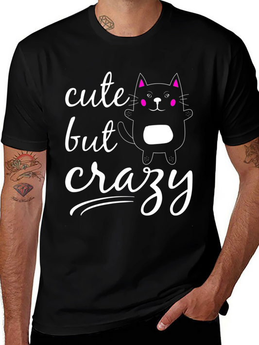 Cute But Crazy Cat Graphic Tee