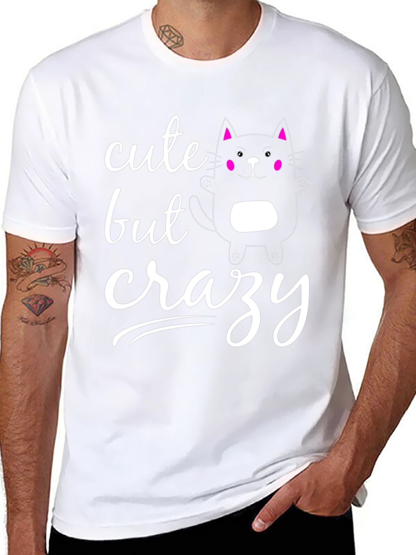 Cute But Crazy Cat Graphic Tee