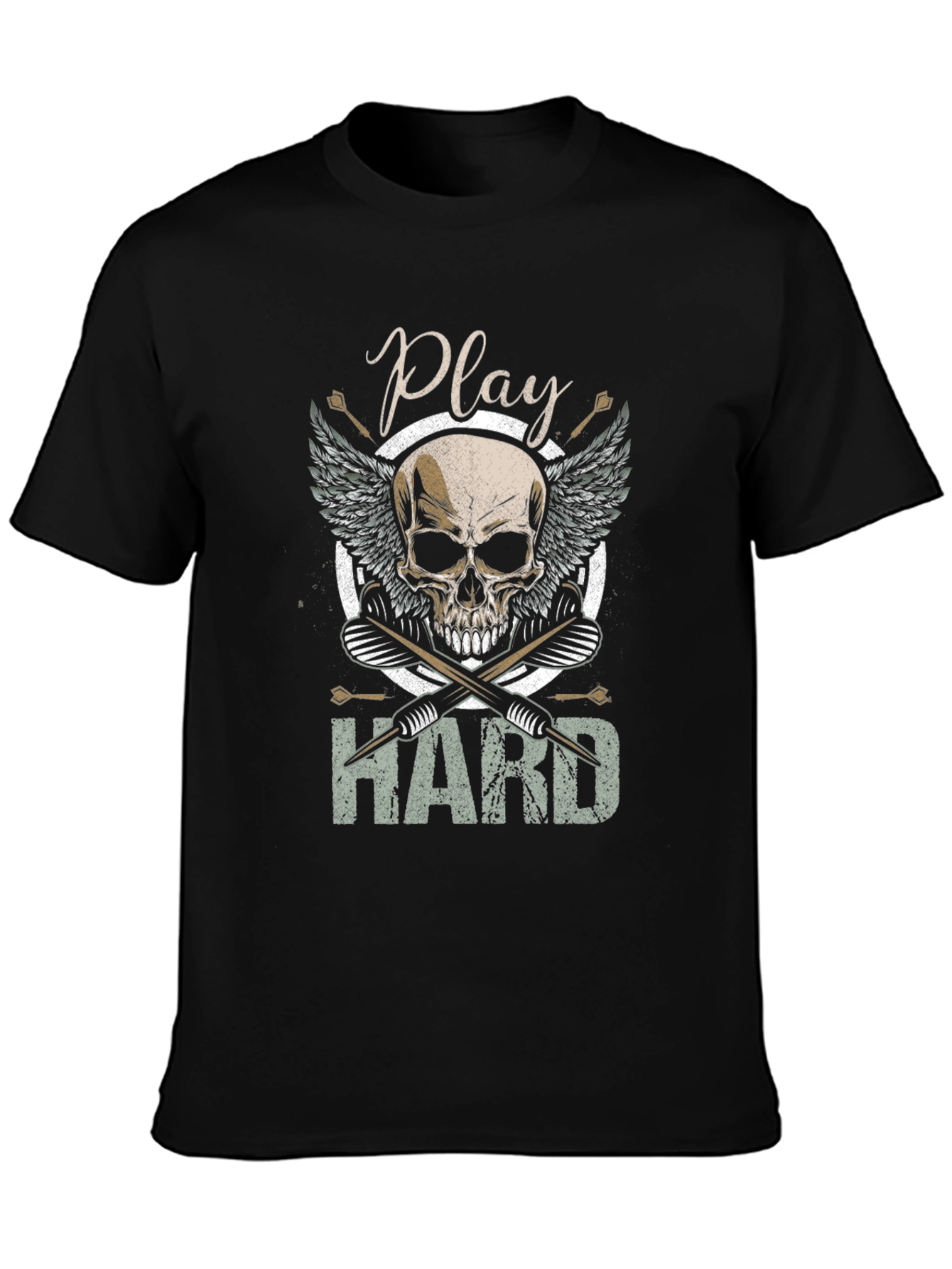 Play Hard Skull Drummer T-Shirt