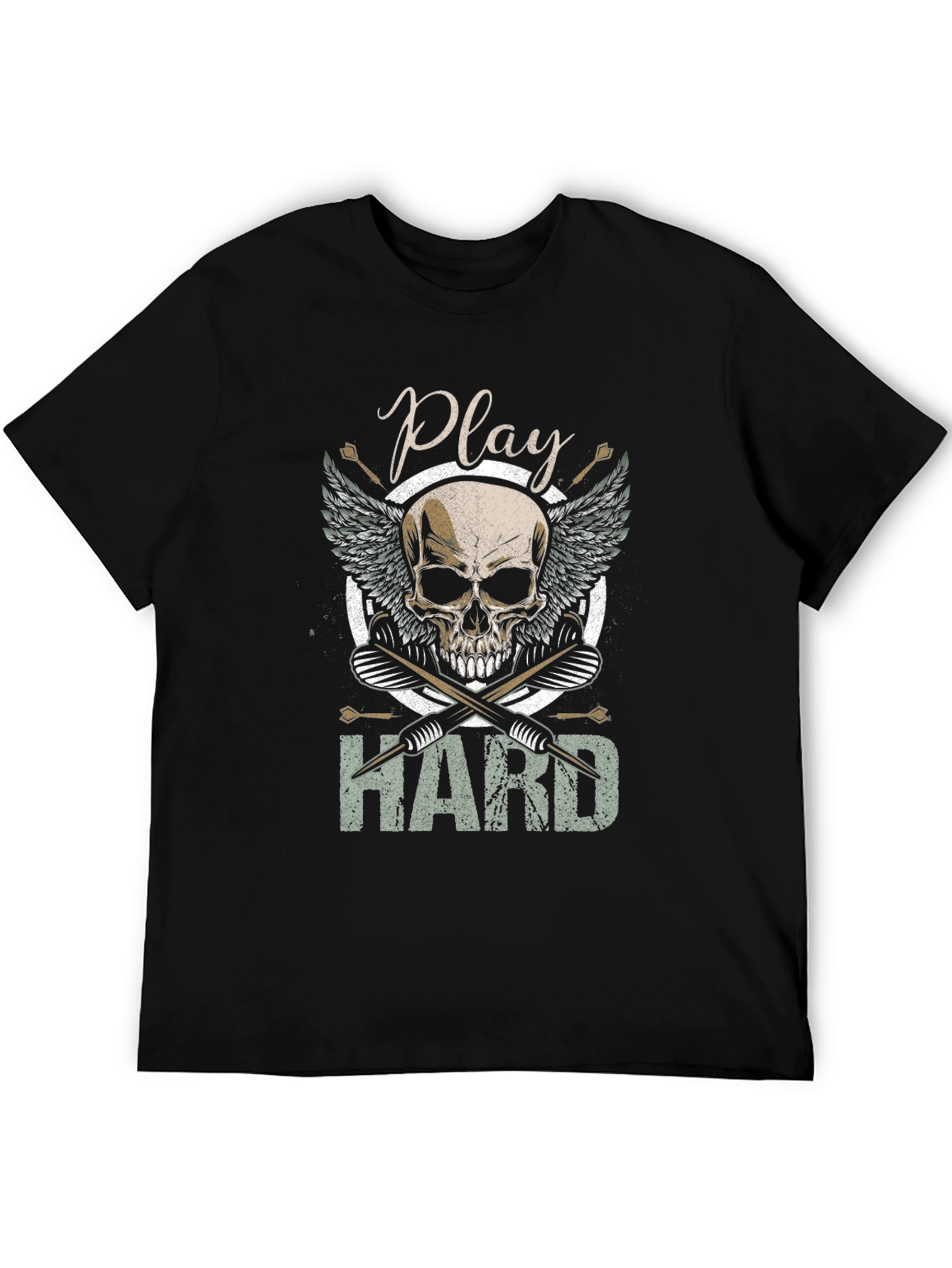 Play Hard Skull Drummer T-Shirt
