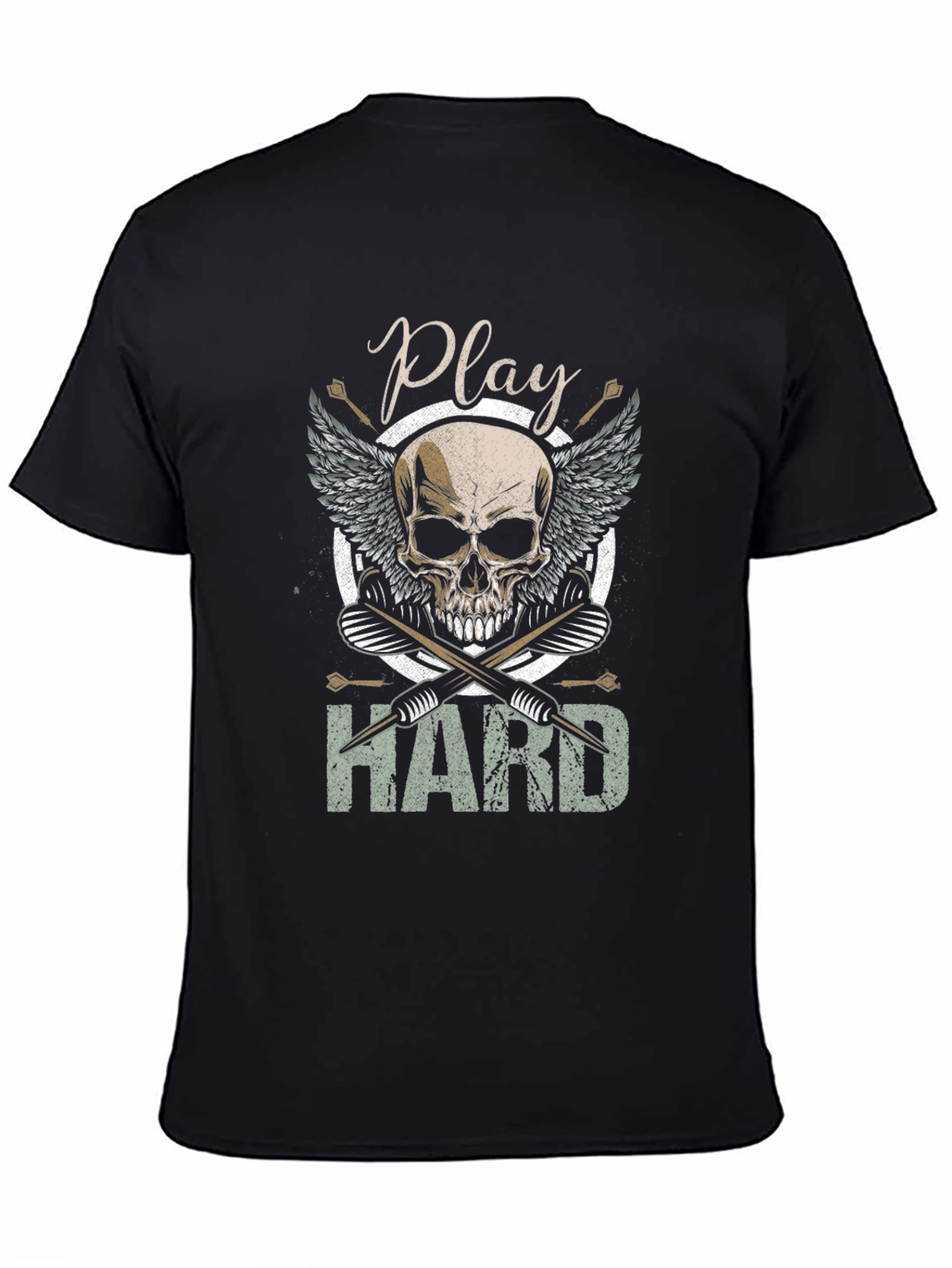 Play Hard Skull Drummer T-Shirt