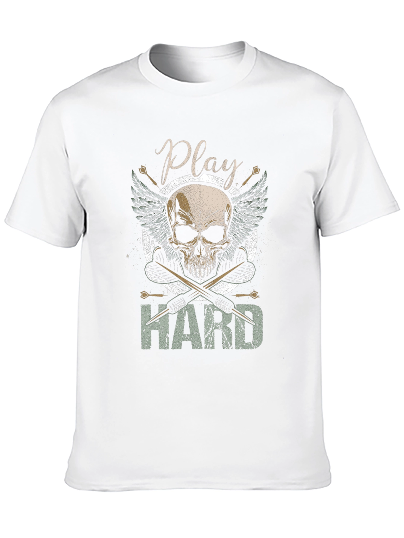 Play Hard Skull Drummer T-Shirt