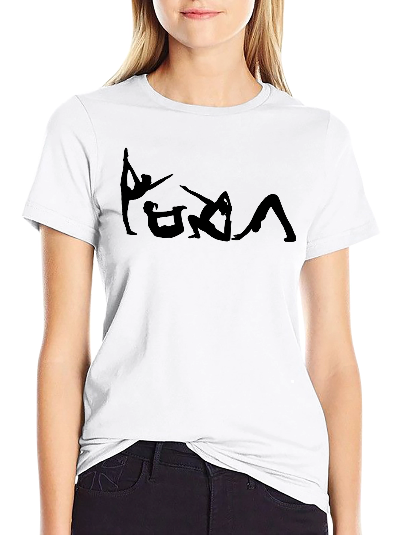 Yoga Pose Black Graphic Tee