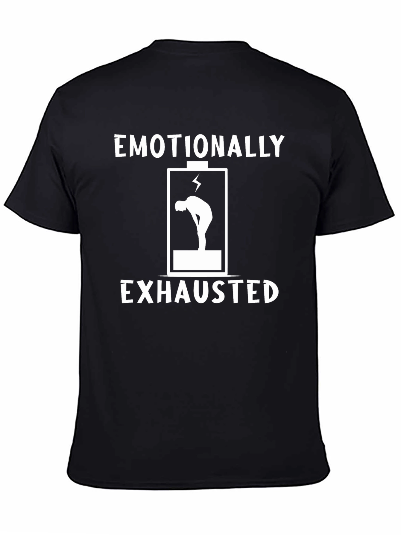 Emotionally Exhausted Graphic Tee - Black Cotton T-Shirt