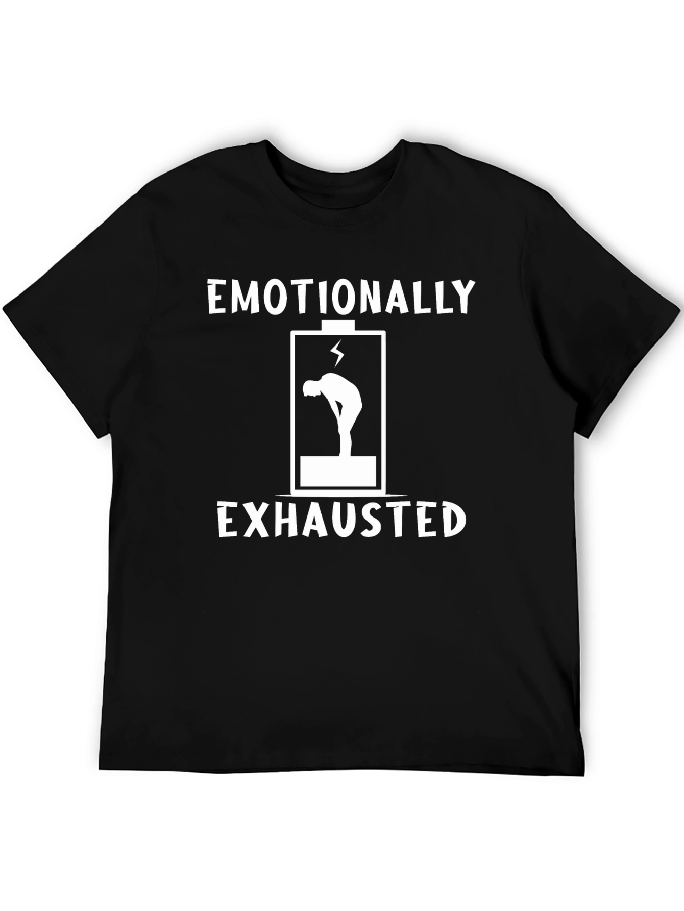 Emotionally Exhausted Graphic Tee - Black Cotton T-Shirt