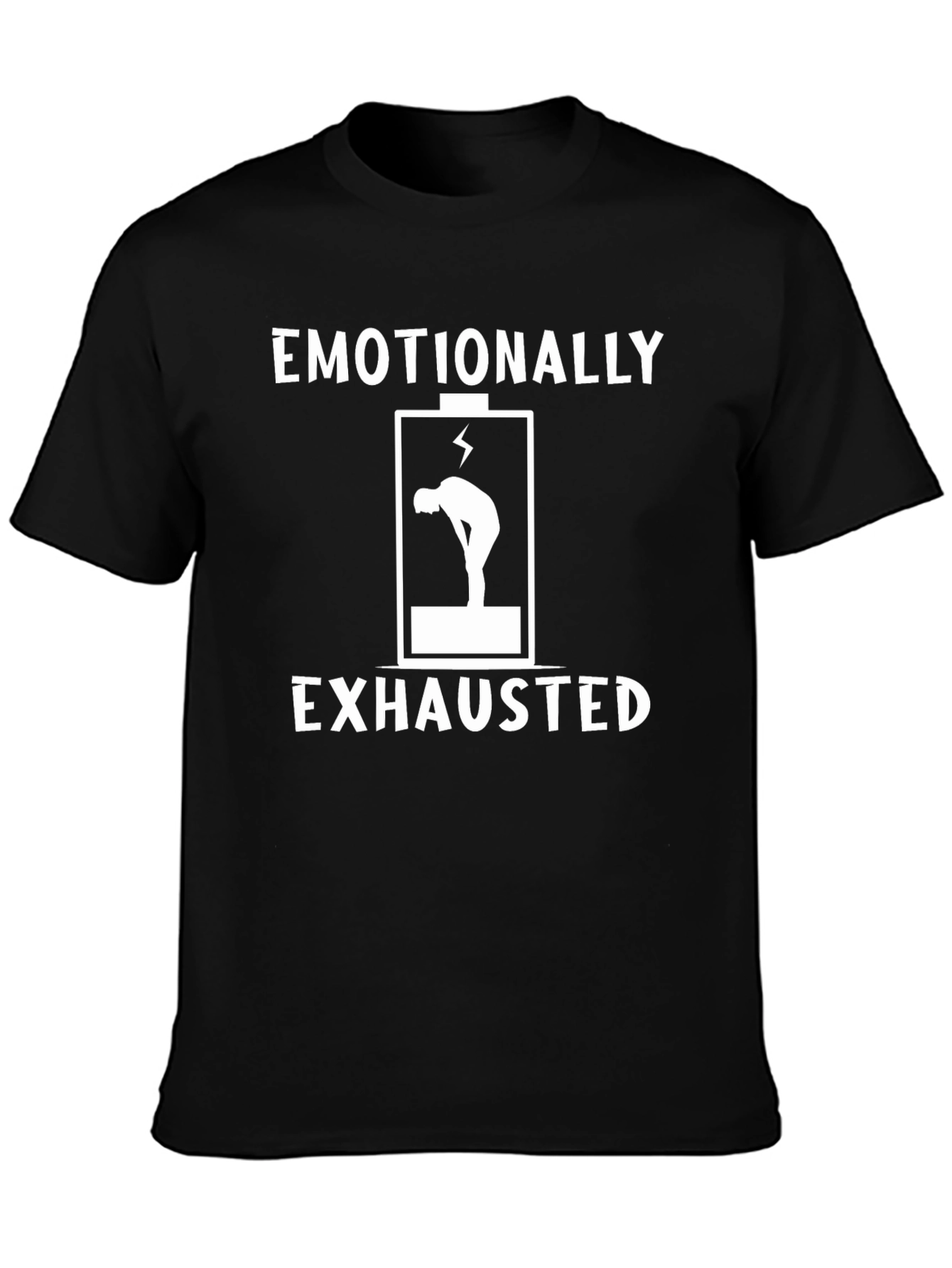 Emotionally Exhausted Graphic Tee - Black Cotton T-Shirt