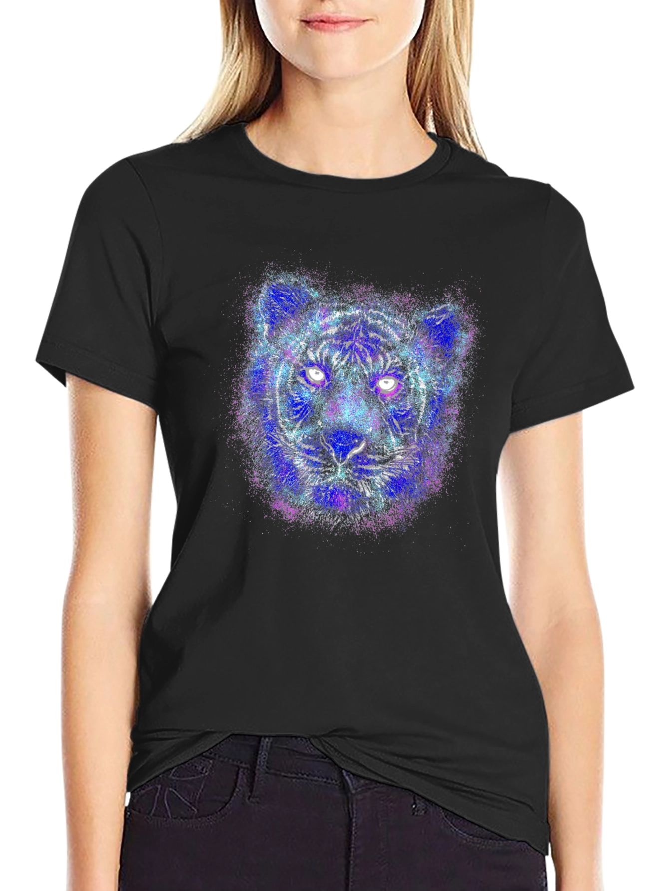Electric Tiger Graphic T-Shirt - Unique Animal Design