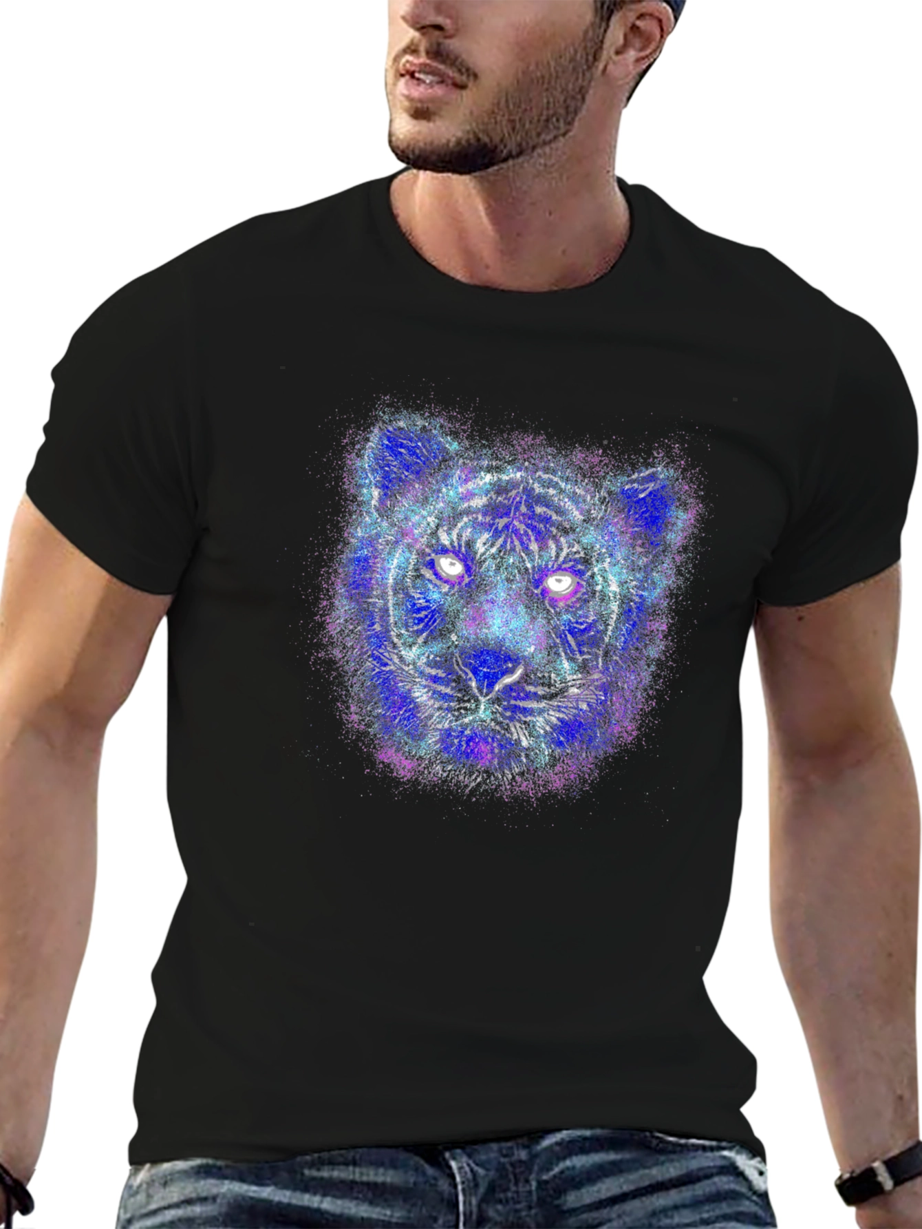 Electric Tiger Graphic T-Shirt - Unique Animal Design