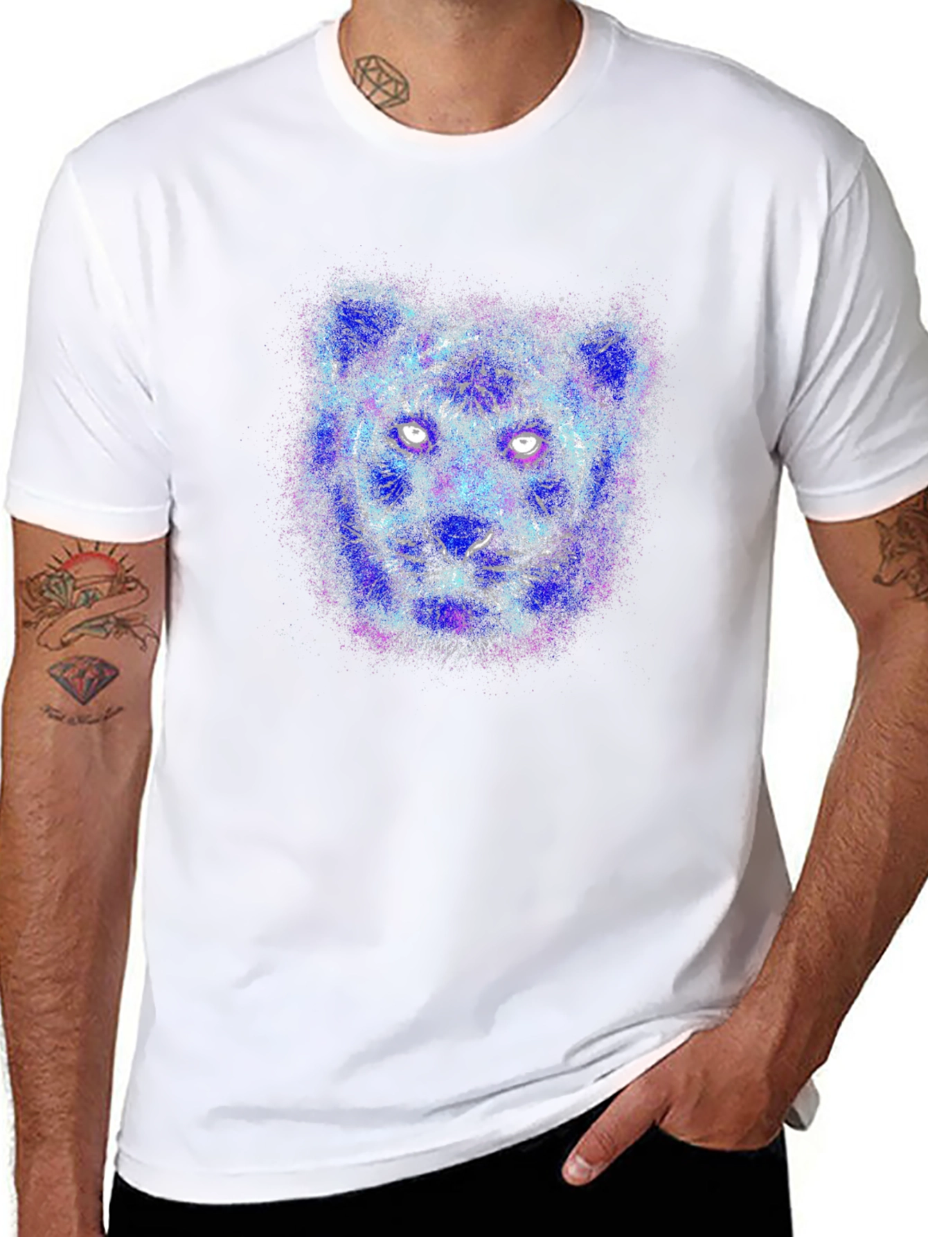 Electric Tiger Graphic T-Shirt - Unique Animal Design