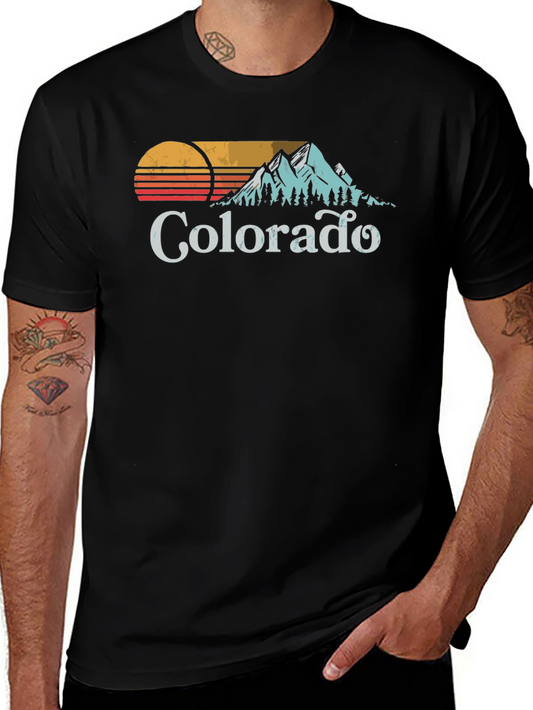 Colorado Mountain Sunset T-Shirt - Retro Style