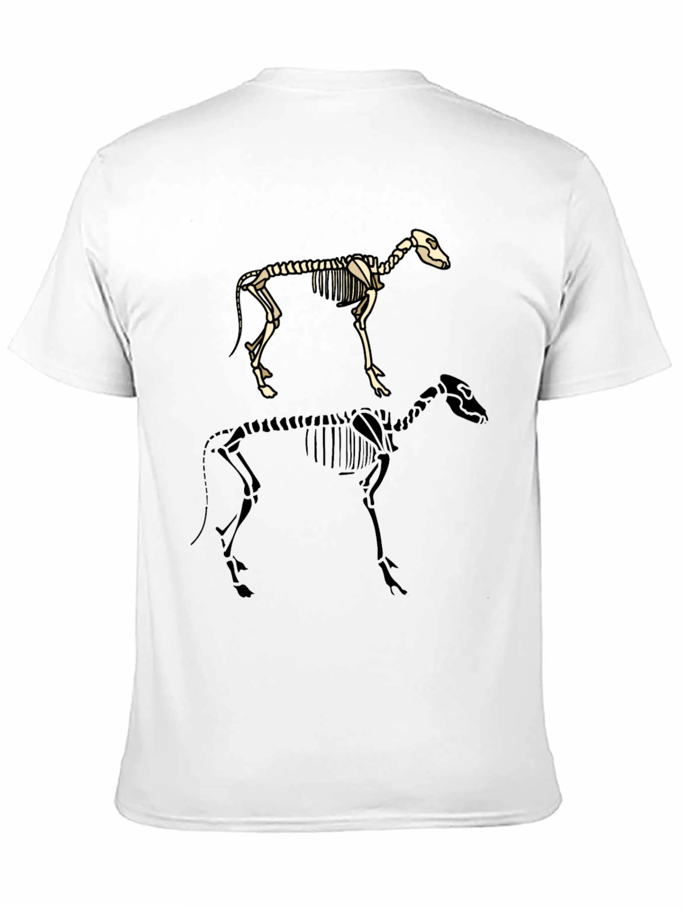 Skeleton Dog Graphic Tee - Black Cotton T-Shirt